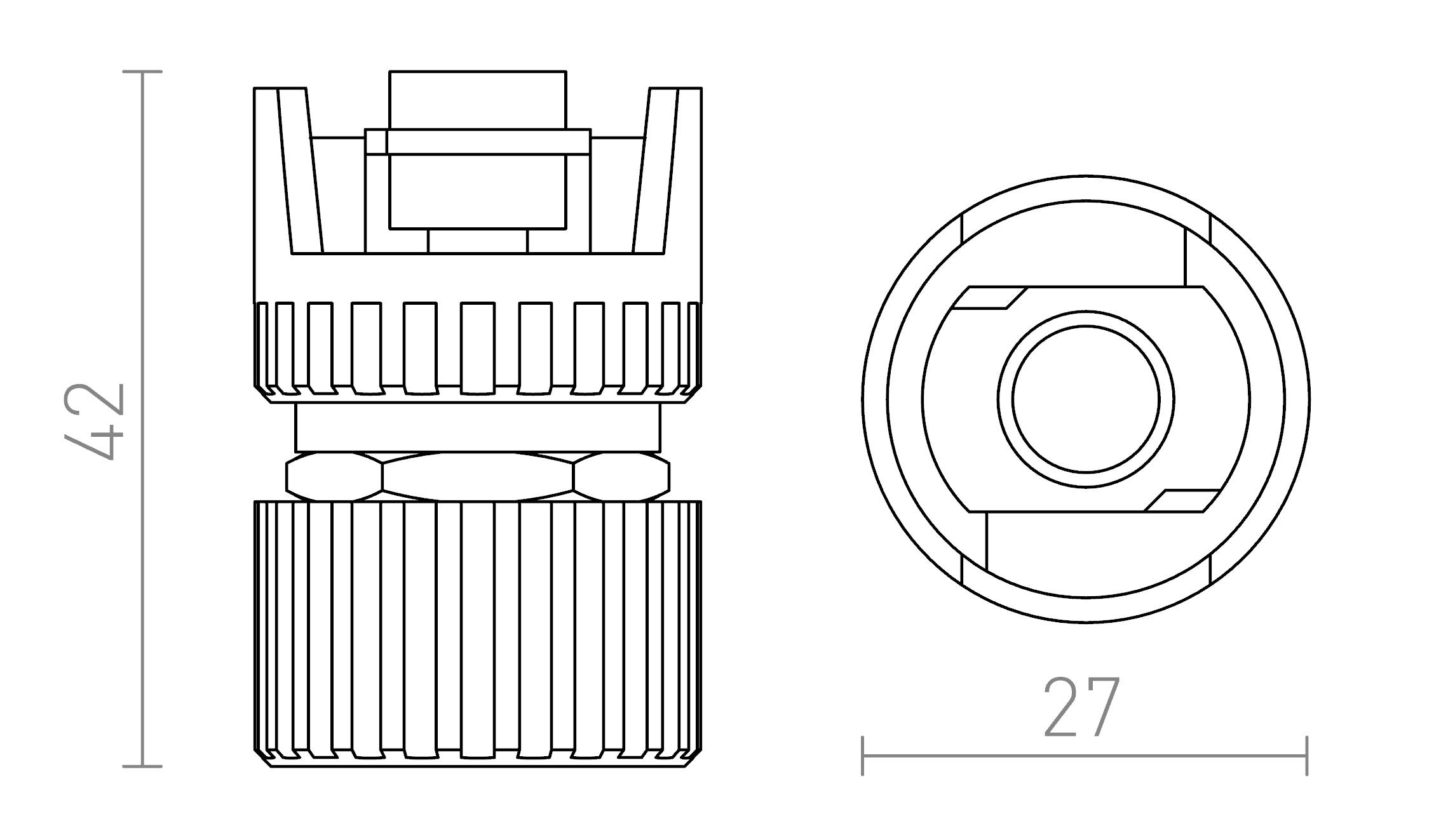 EUTRAC adaptor mecanic - Product sketch