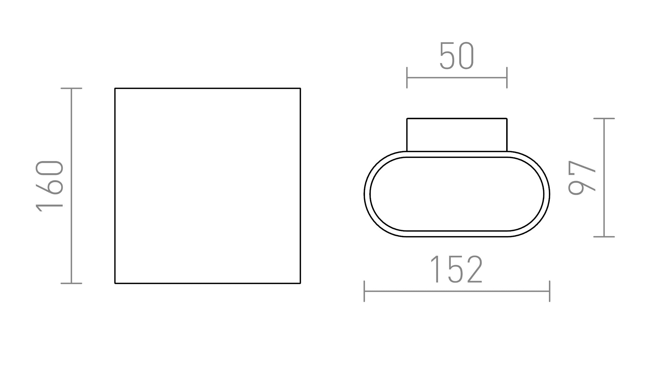 TETE LED II de perete lampă - Product sketch