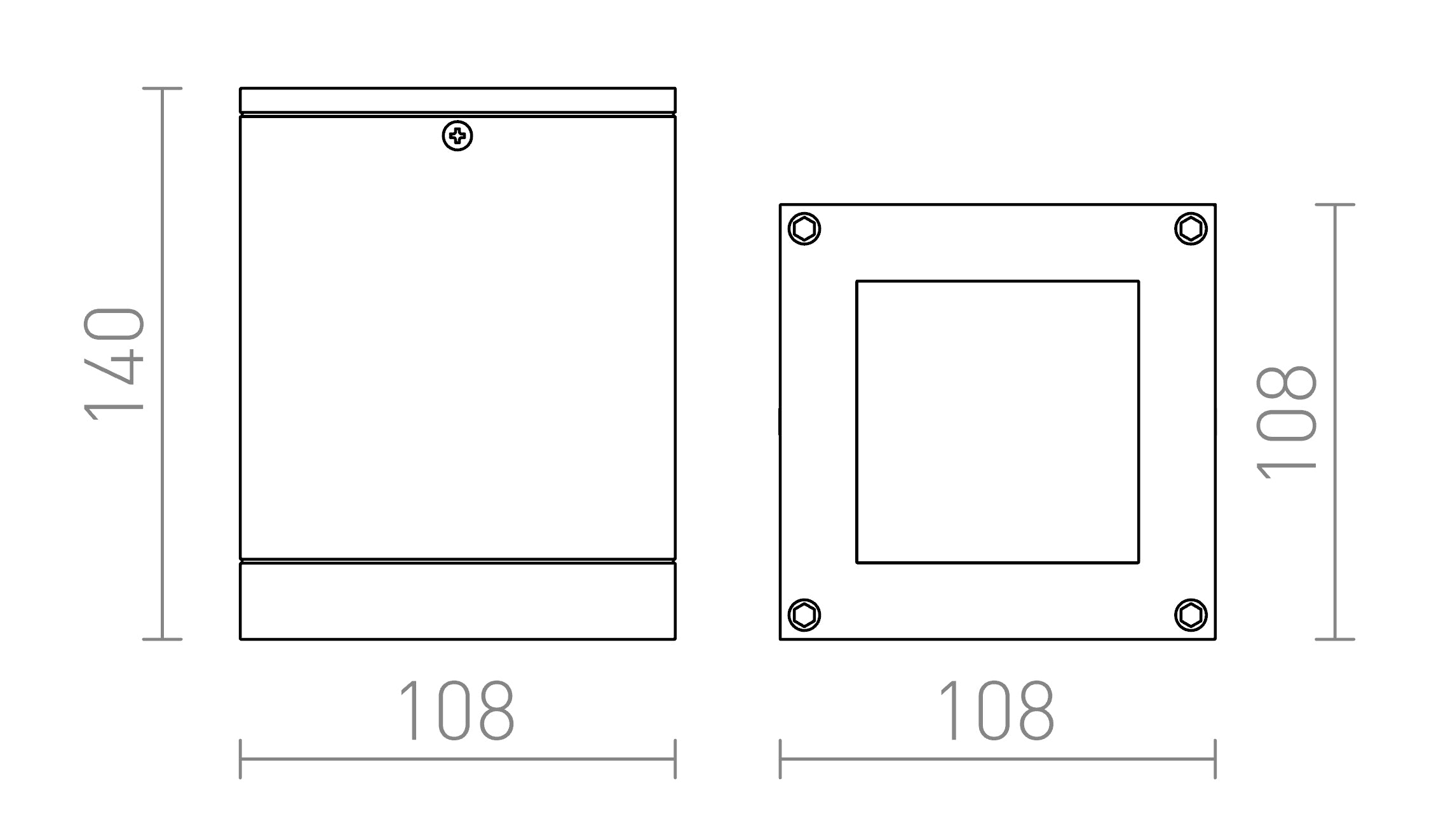 QUADRA M stropna lampa - Product sketch