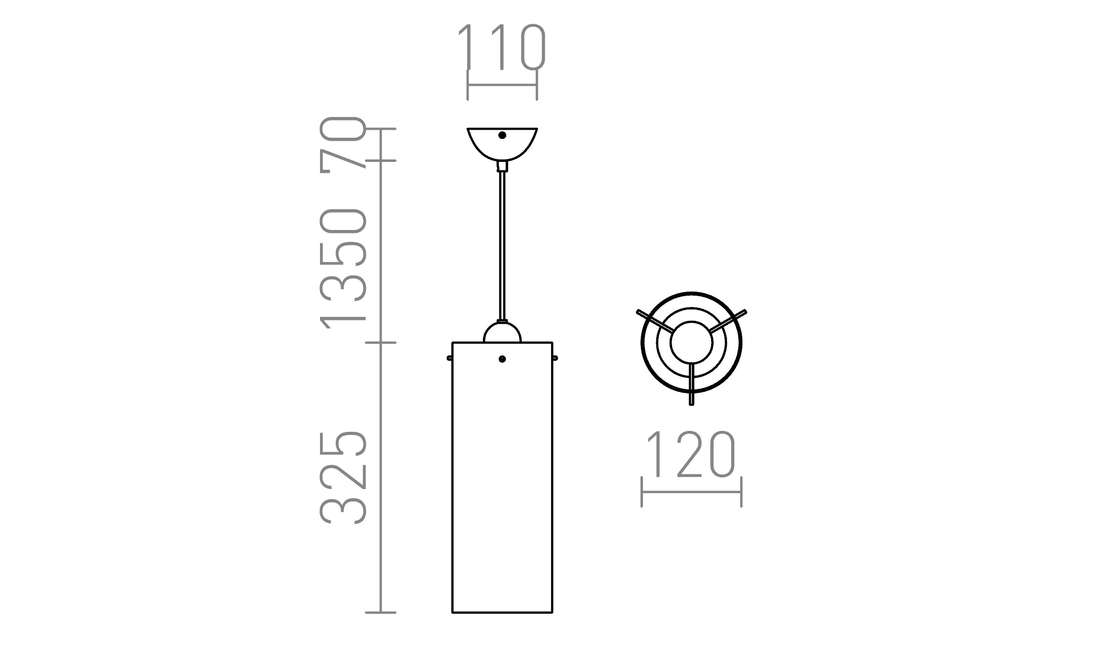CLAUDIA colgante lámpara - Product sketch