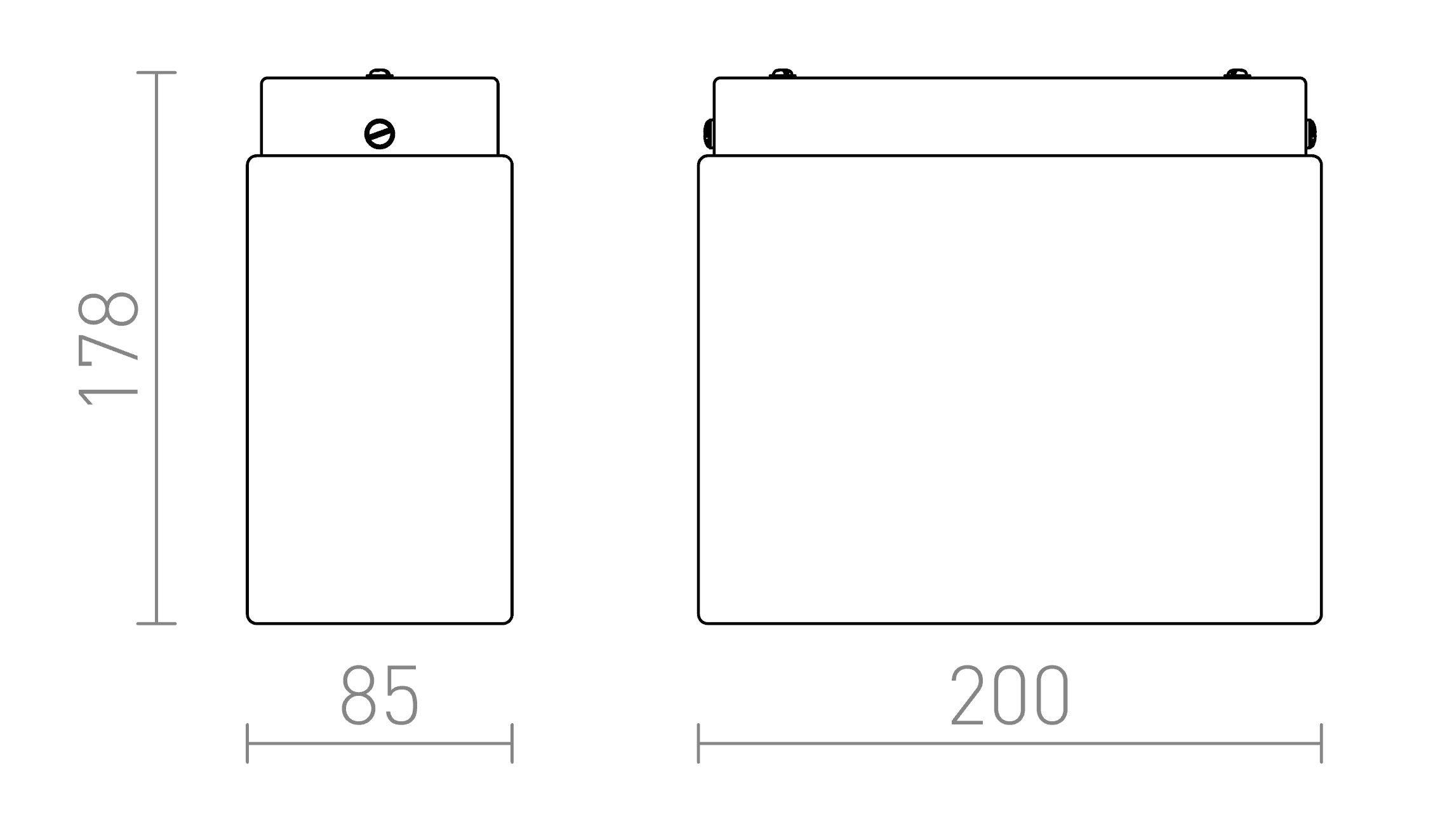 ARANA SQ pinta-asennettava lamppu - Product sketch