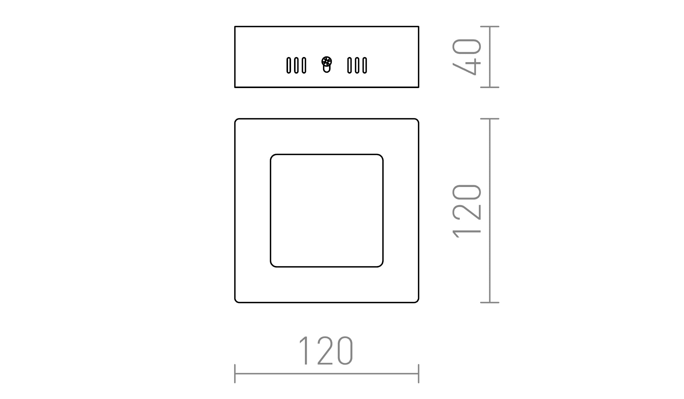 SLENDER SQ 12 superfície lâmpada - Product sketch