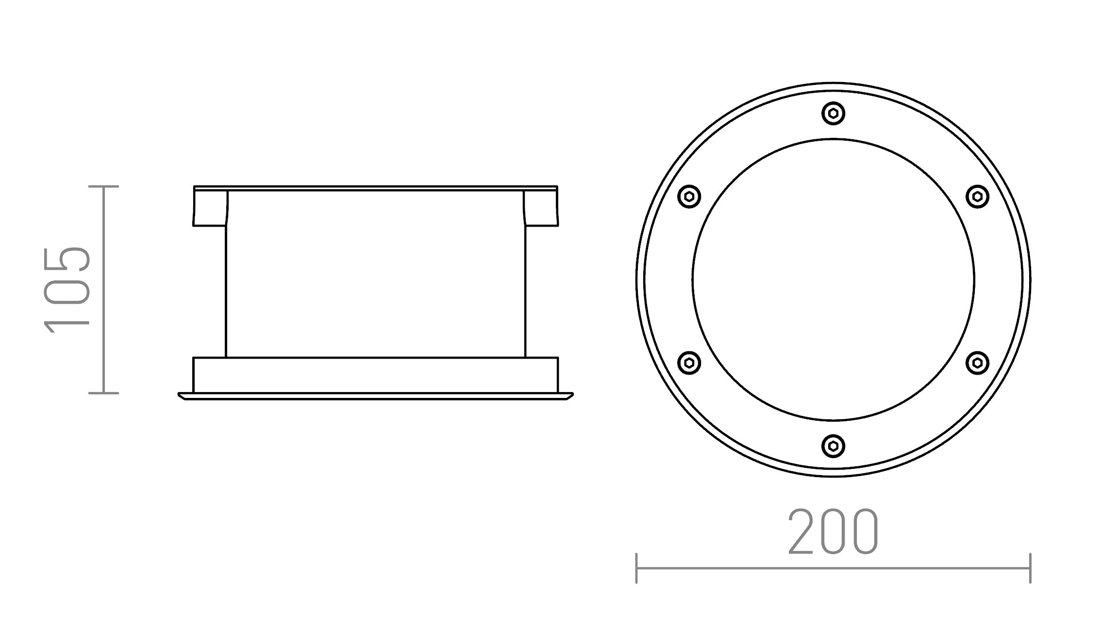 TERRA încastrat lampă - Product sketch