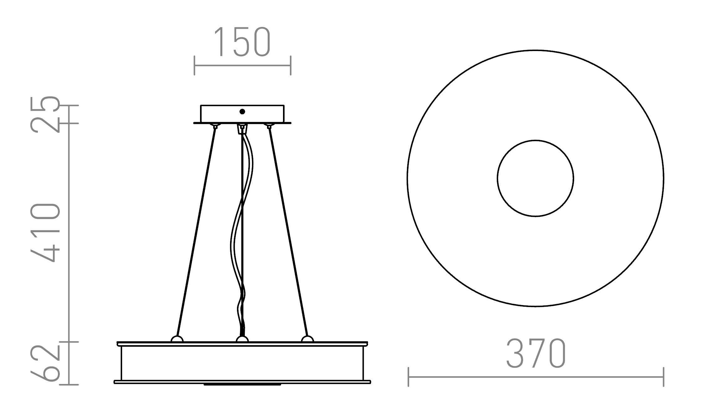 ASTERI suspension lampe - Product sketch
