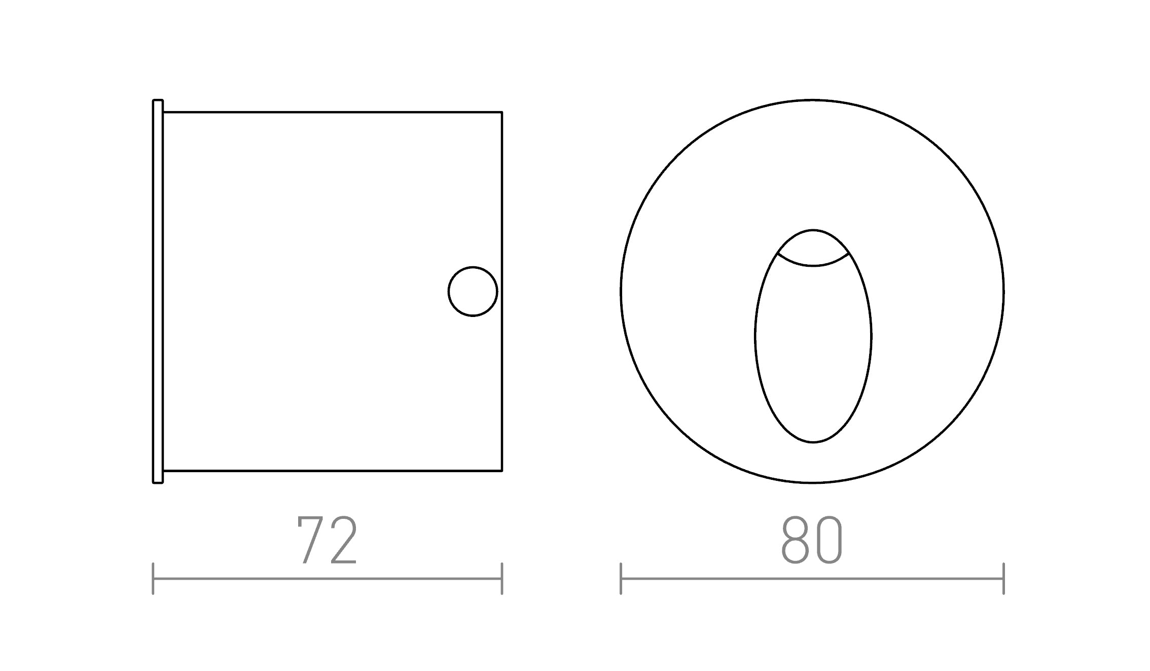 ELICA R upotettu lamppu - Product sketch