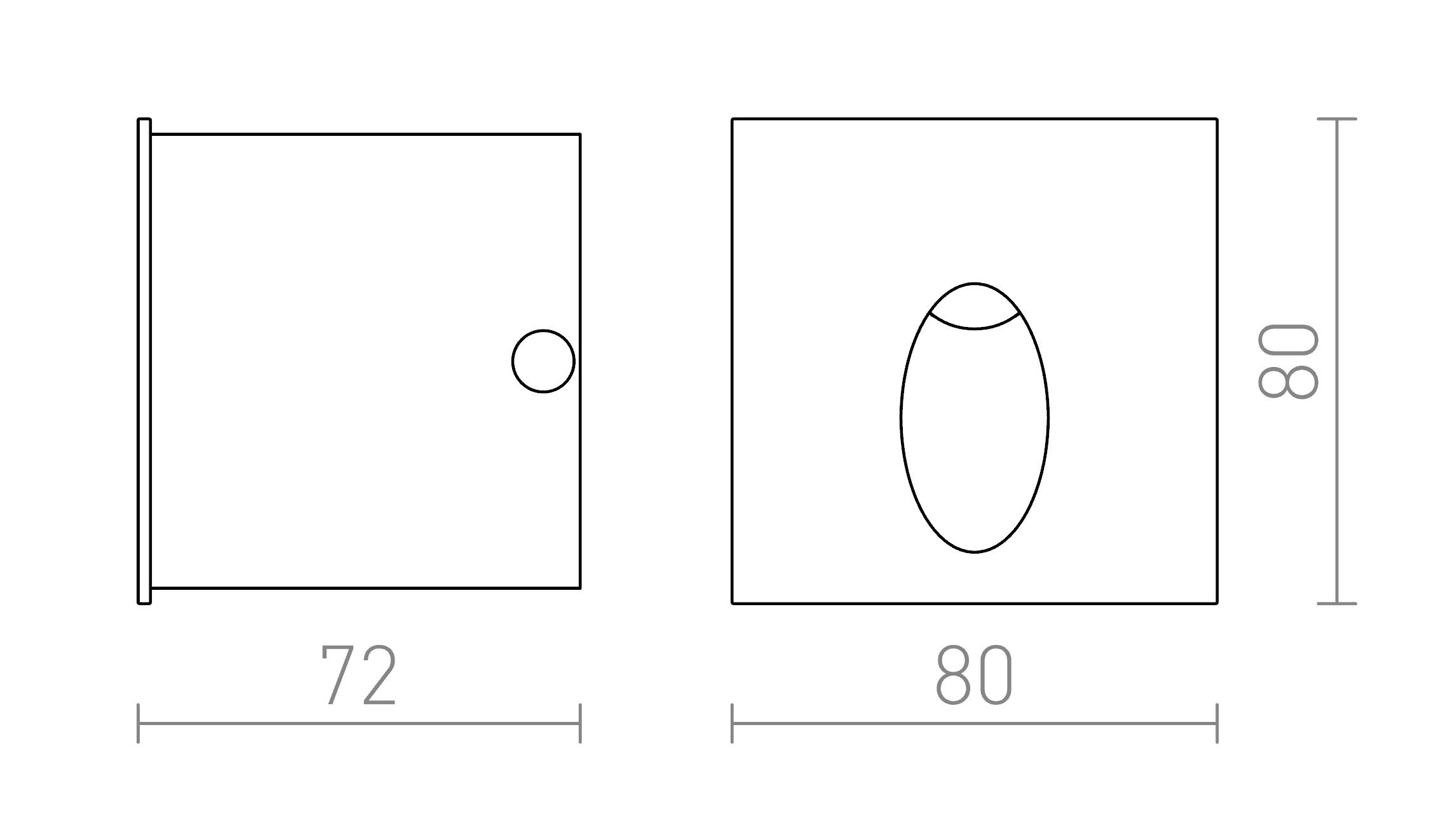 ELICA SQ upotettu lamppu - Product sketch