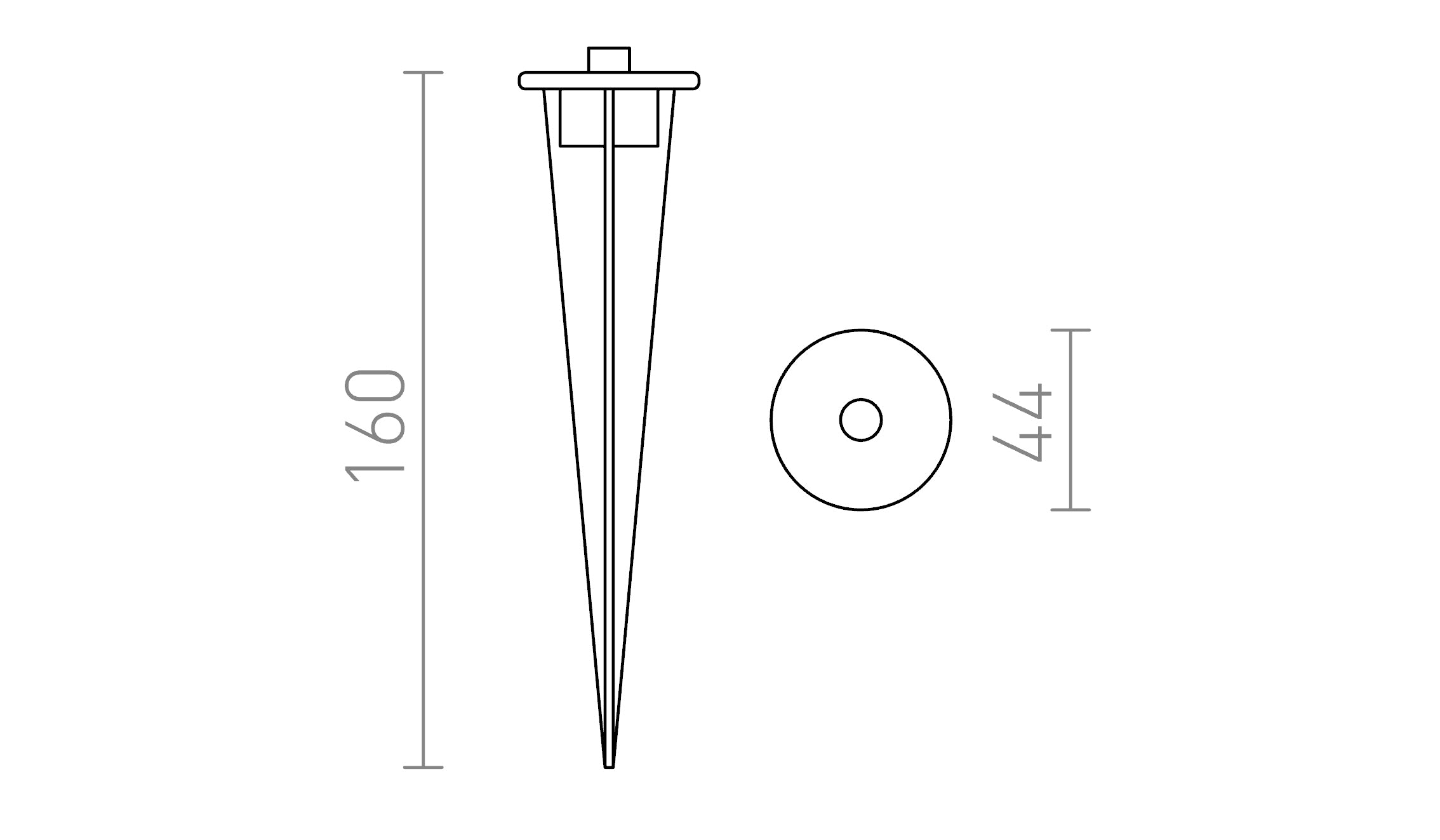 PICCHETTO UNIVERSALE da terra - Product sketch