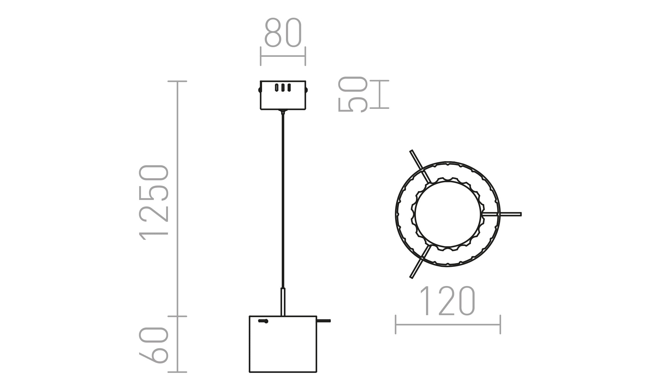 ESTRA I a sospensione lampada - Product sketch
