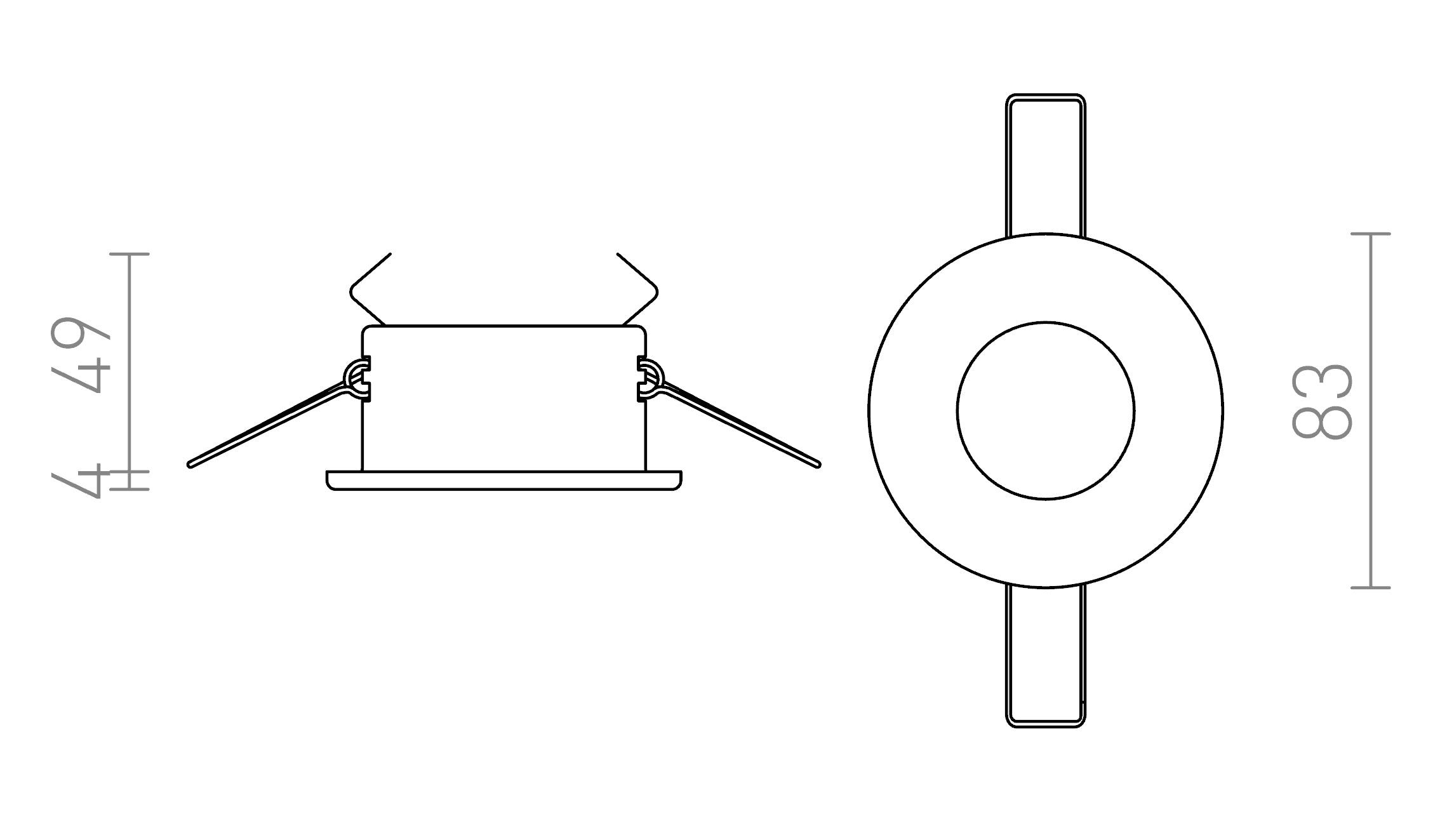 SPLASH R infälld lampa - Product sketch