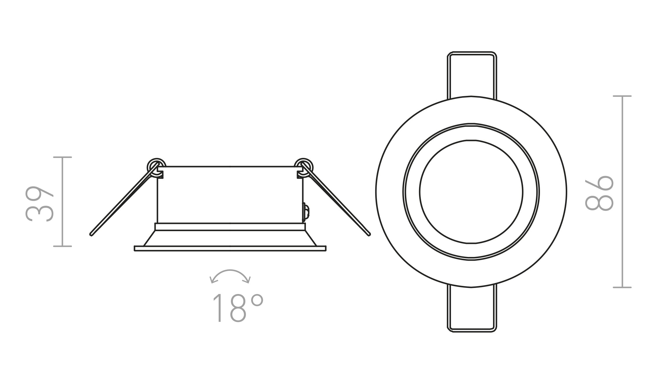SOBER вградена лампа - Product sketch