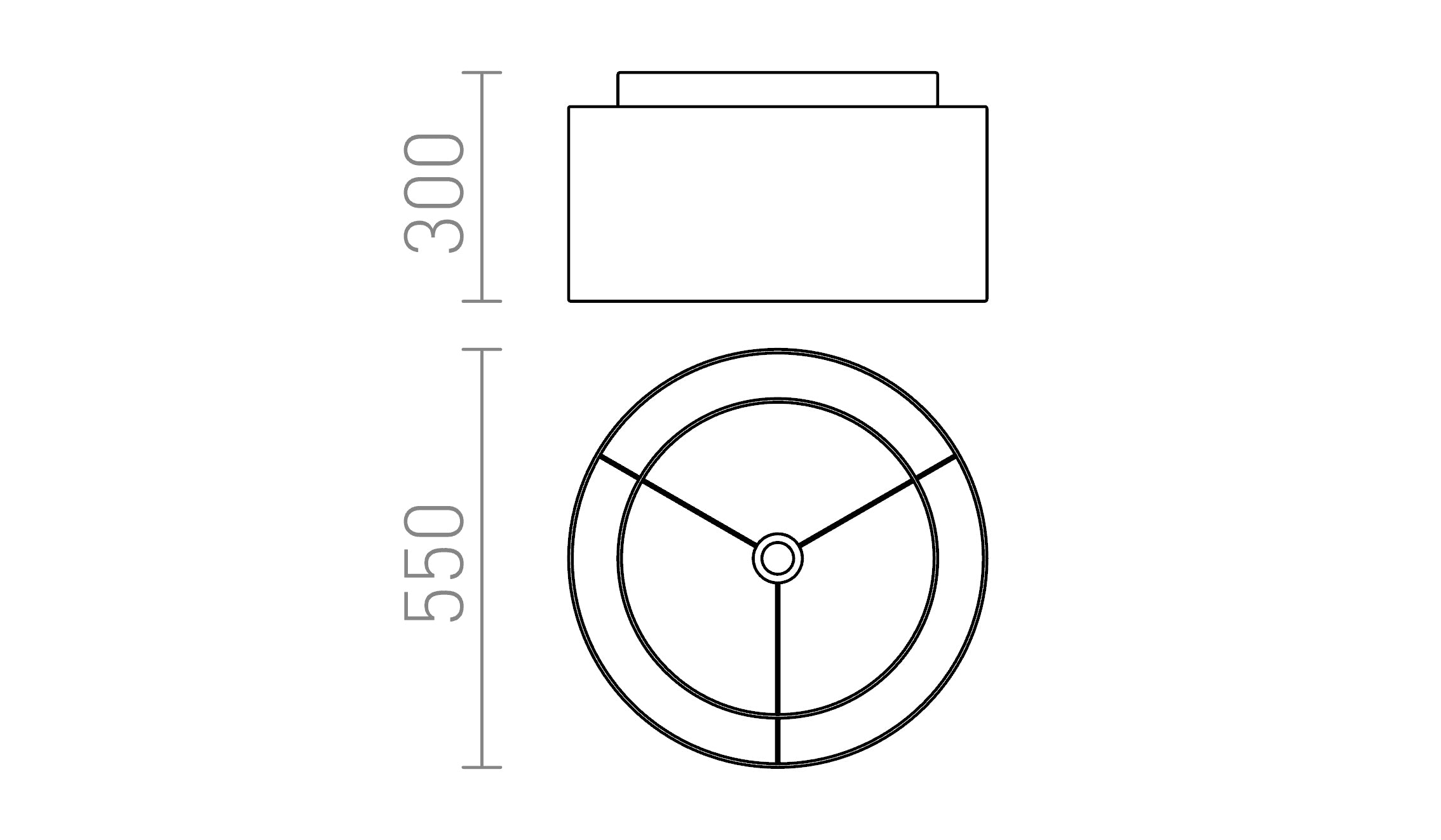 DOUBLE 55/30 skärm - Product sketch