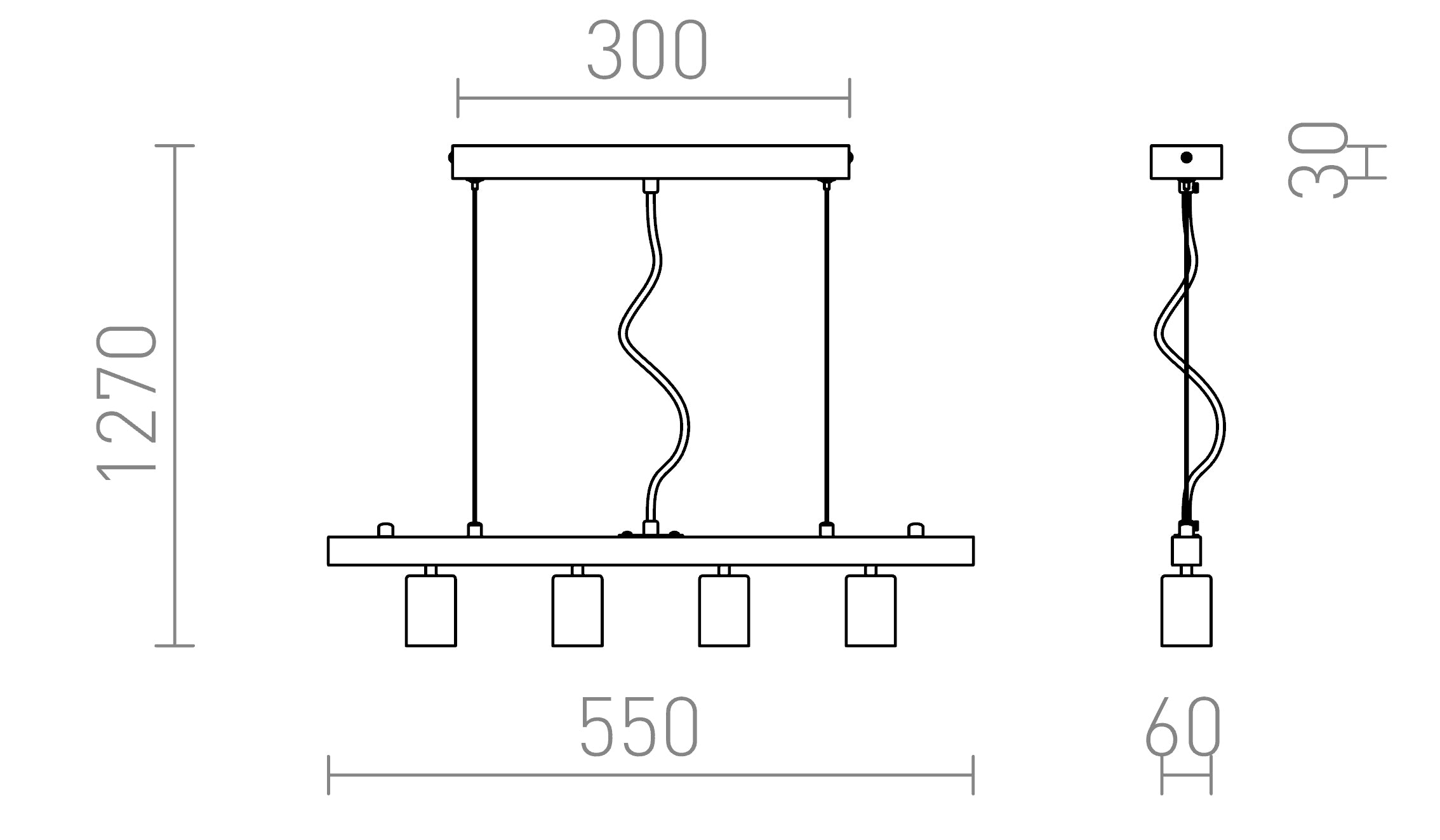 RALLONG IV cu bază suspendată lampă - Product sketch