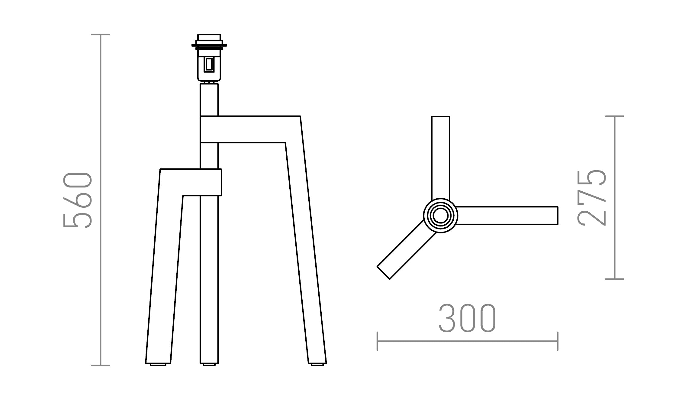 WOODY voetstuk voor tafellamp - Product sketch