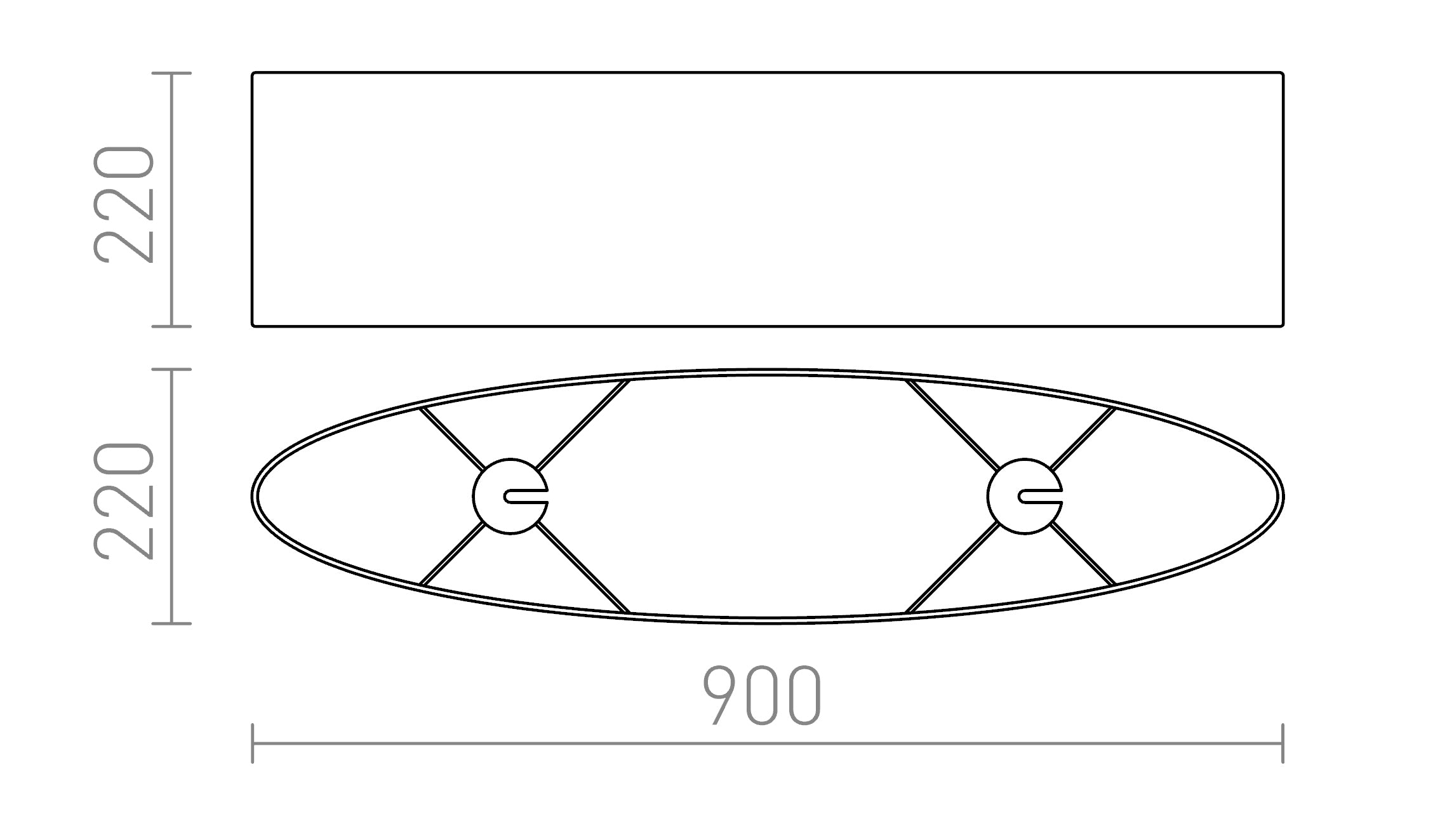 CASUAL 90/22 shade - Product sketch