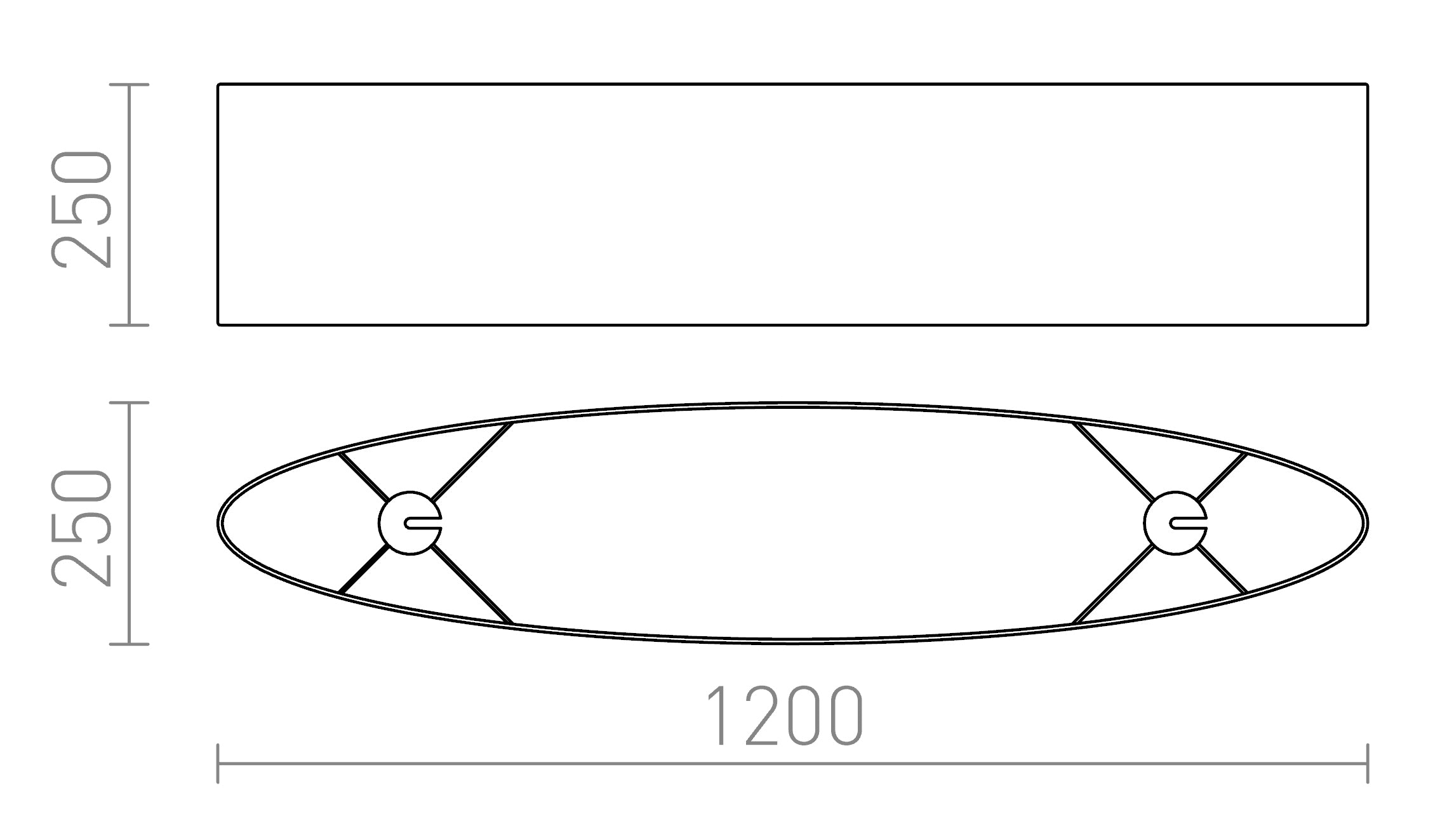 CASUAL 120/25 senčnik - Product sketch