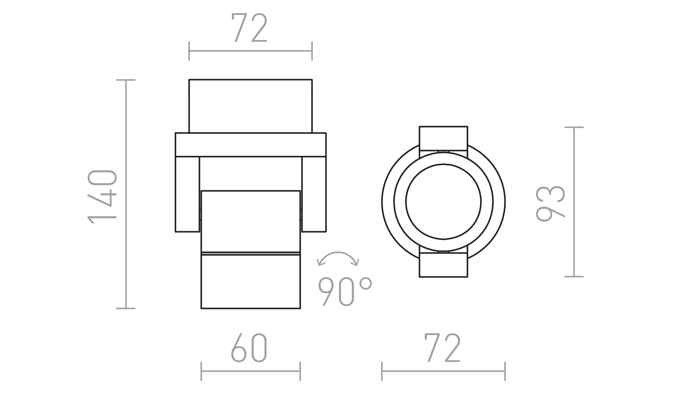 ORIT zidna lampa - Product sketch