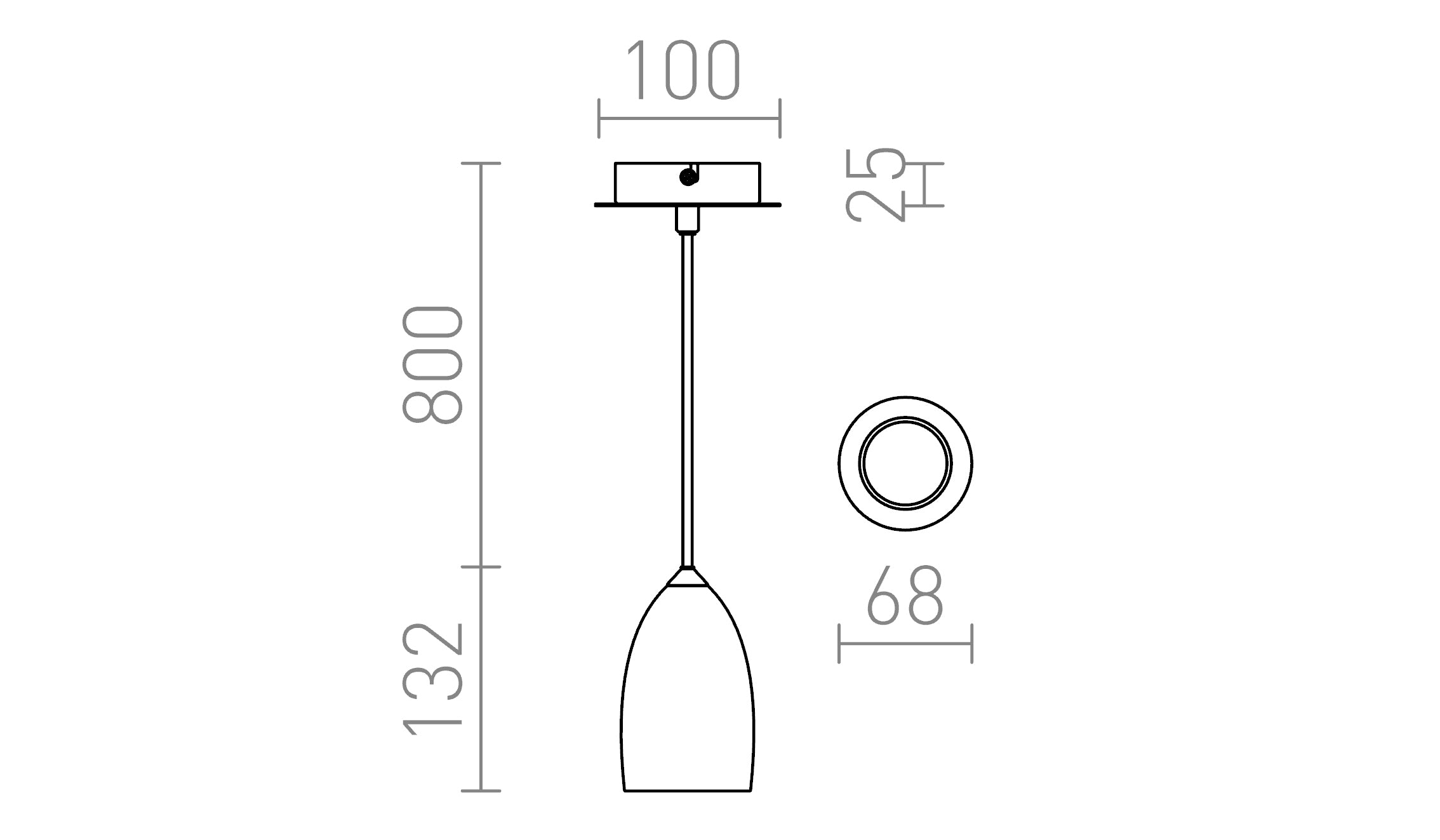 BABADES I a sospensione lampada - Product sketch