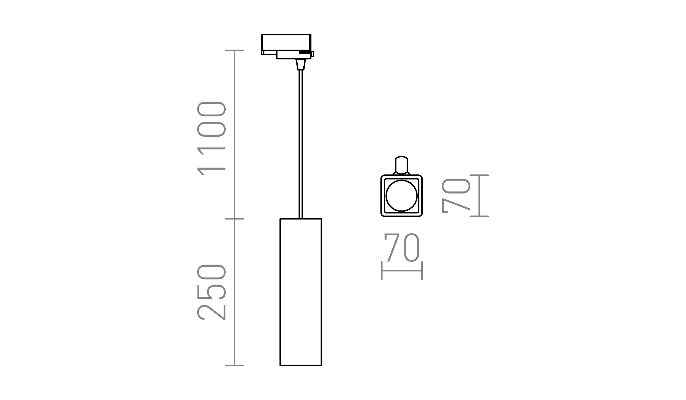 JACK RC за трифазна шина - Product sketch