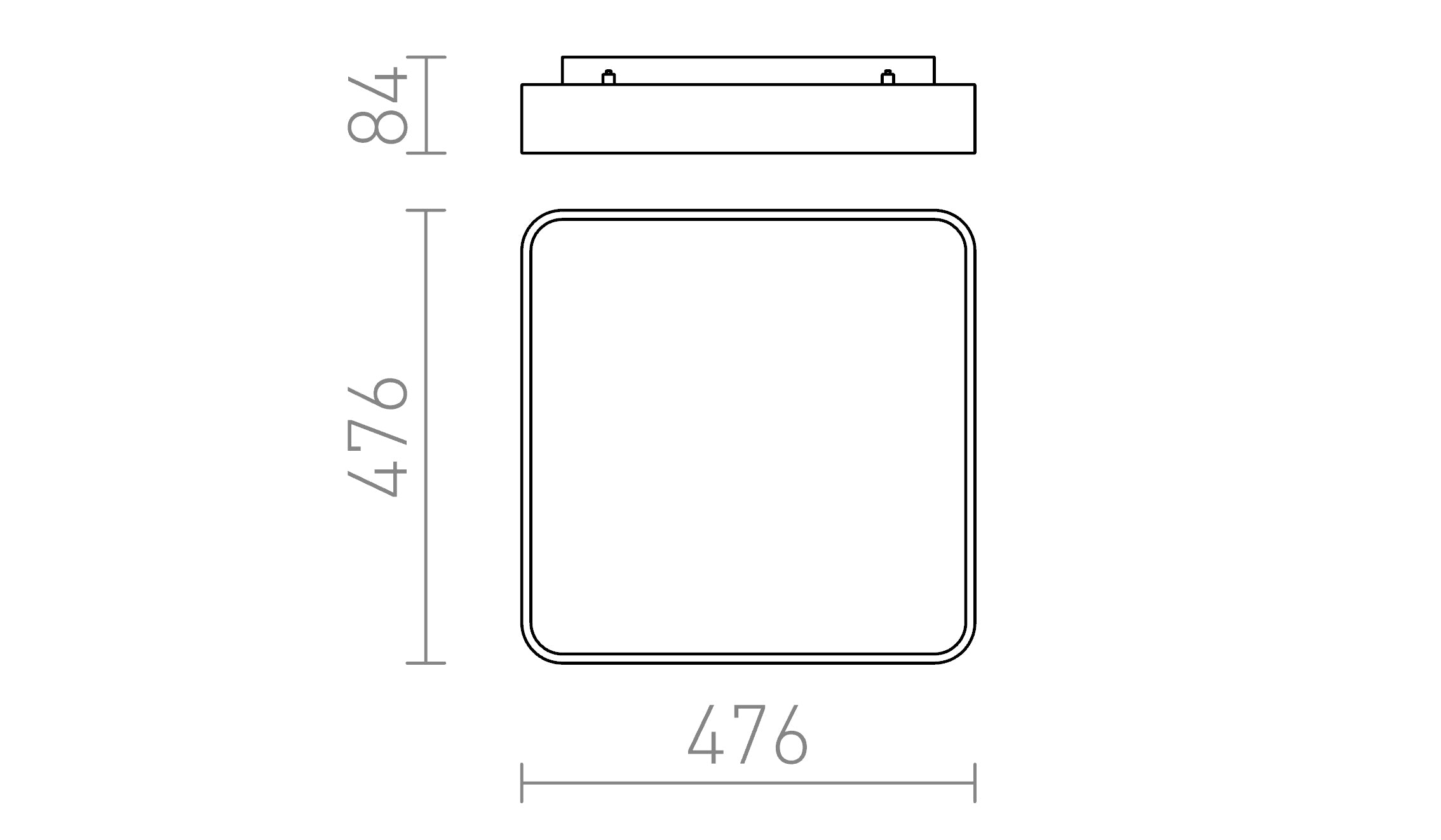 MENSA SQ 48 sufitowa lampa - Product sketch
