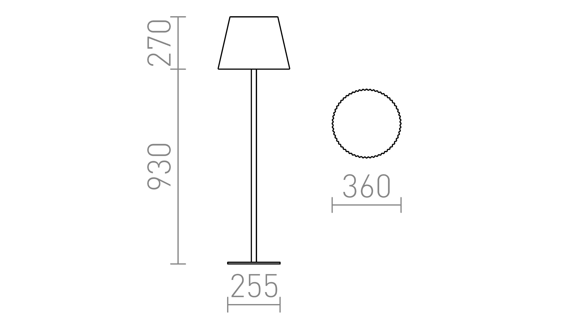 BOSANOVA 120 stojanová lampa - Product sketch