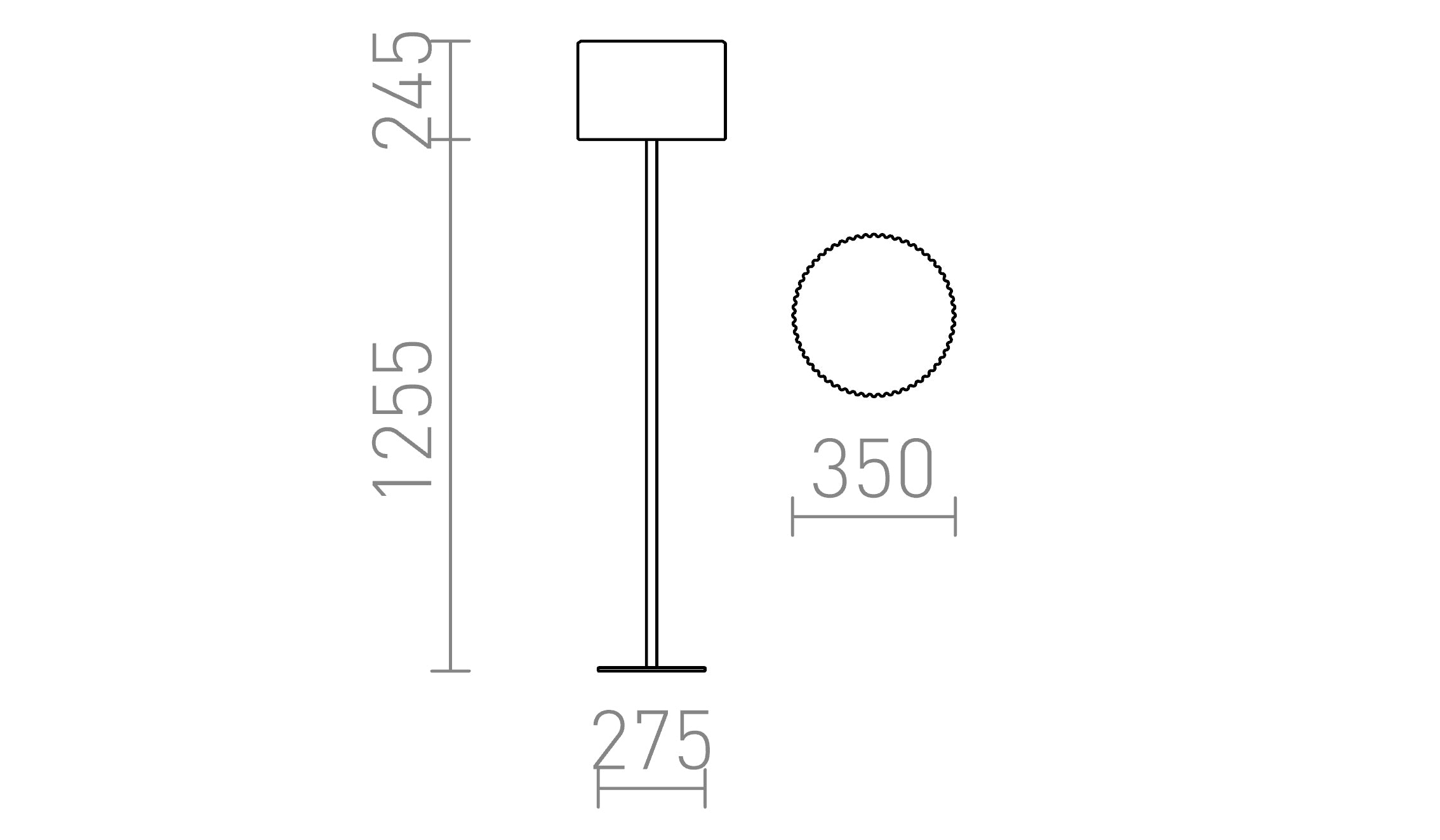 BOSANNA 150 κολώνα λαμπτήρας - Product sketch