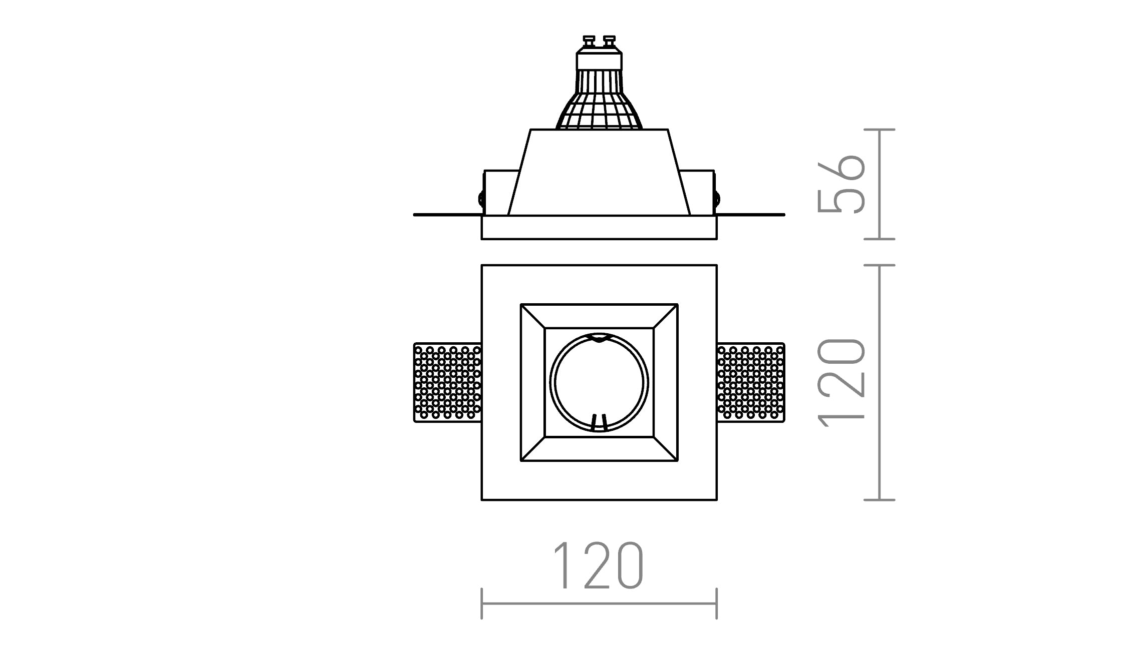 DAG SQ empotrada lámpara - Product sketch