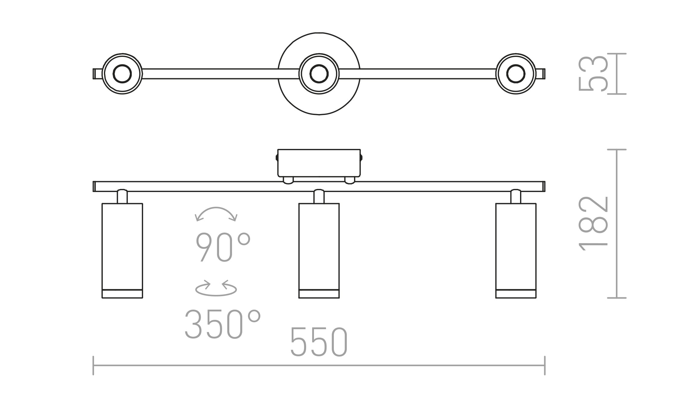 BOGARD III murale lampe - Product sketch
