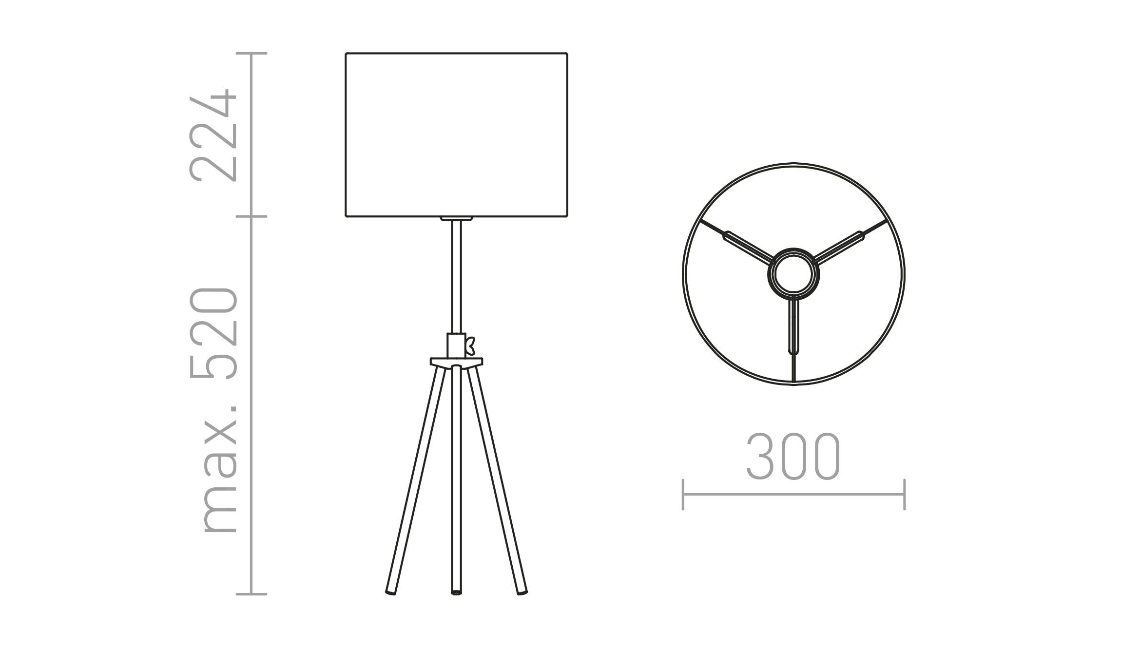GARDETTE stolna lampa - Product sketch