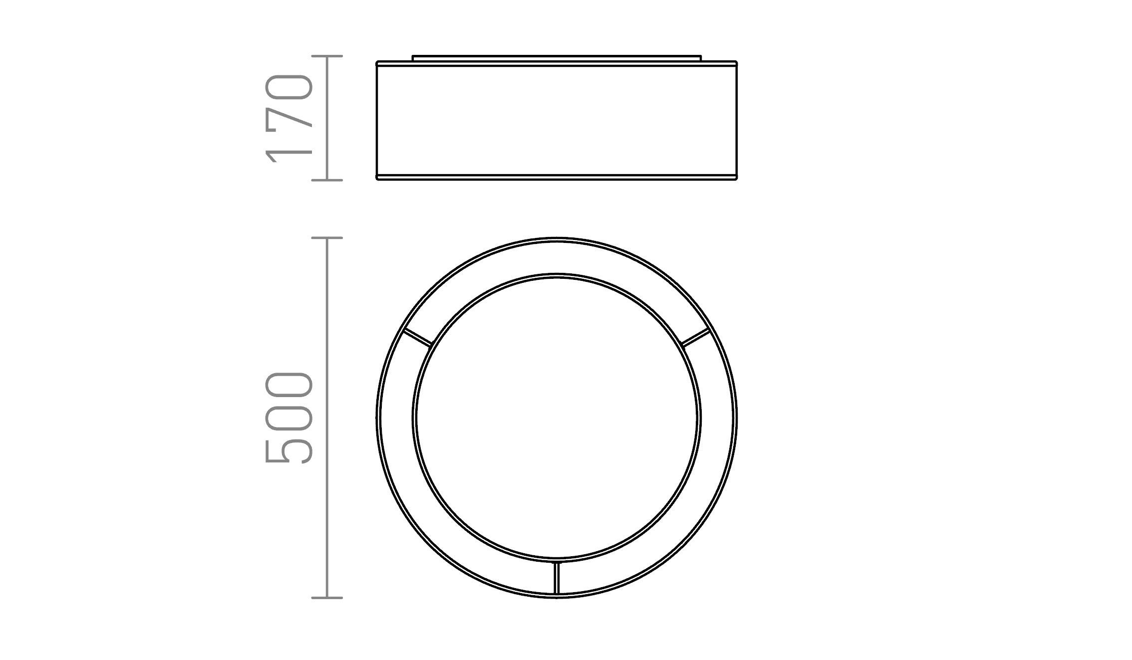 OTIS 50 plafondlamp lamp - Product sketch
