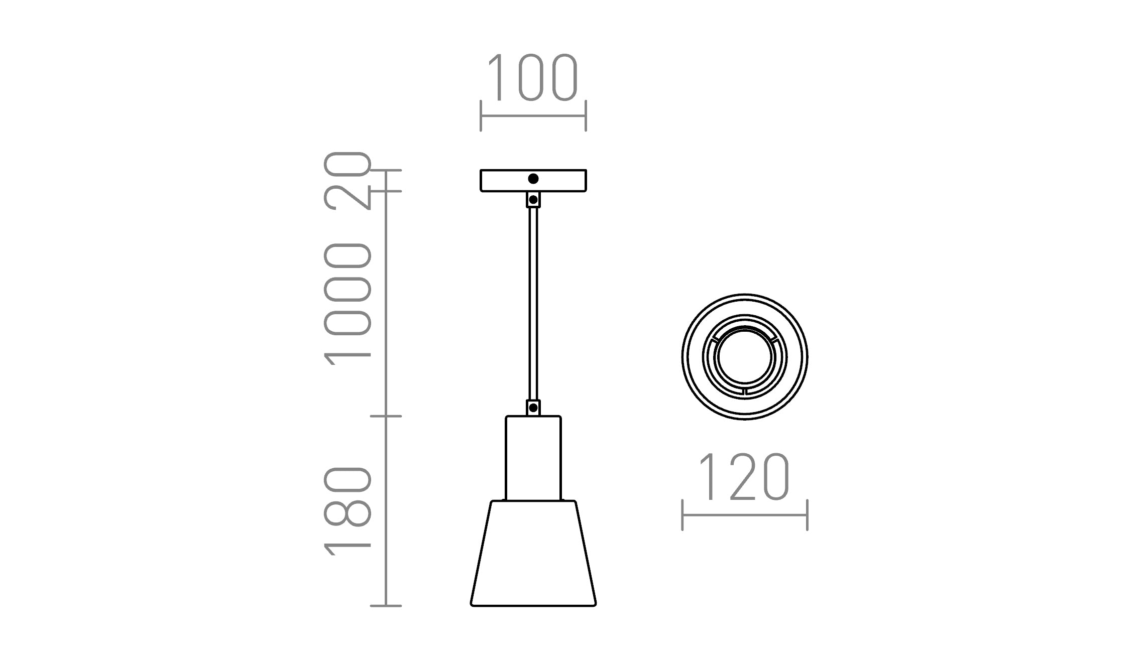 ICAR Pendelleuchte lampe - Product sketch