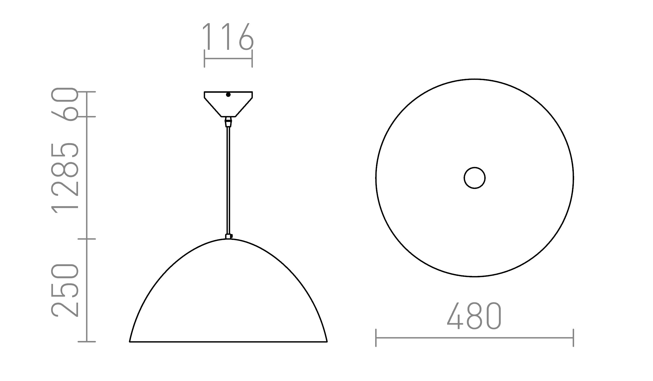 MERYLYN 48 suspenso lâmpada - Product sketch