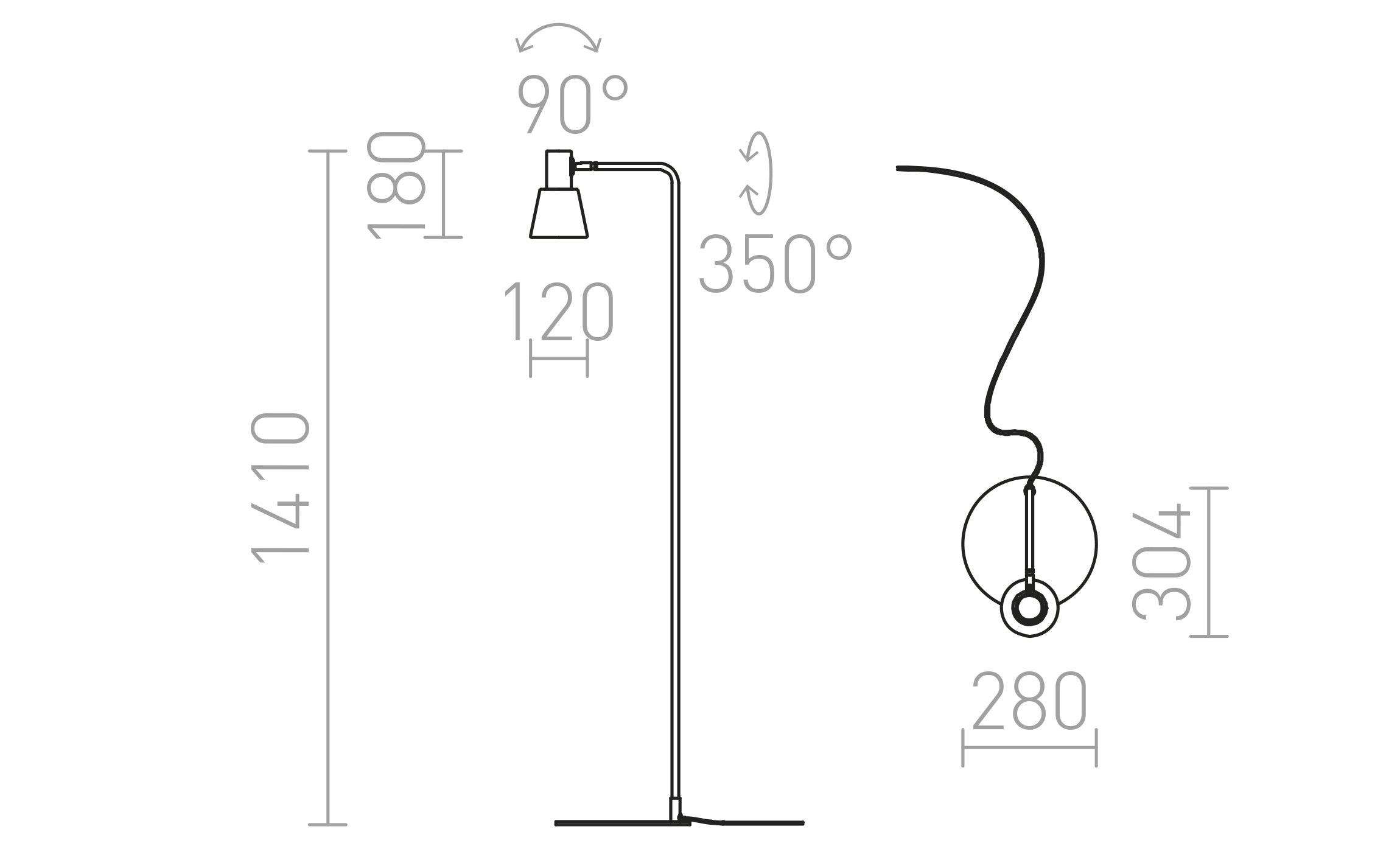 ICAR de podea lampă - Product sketch