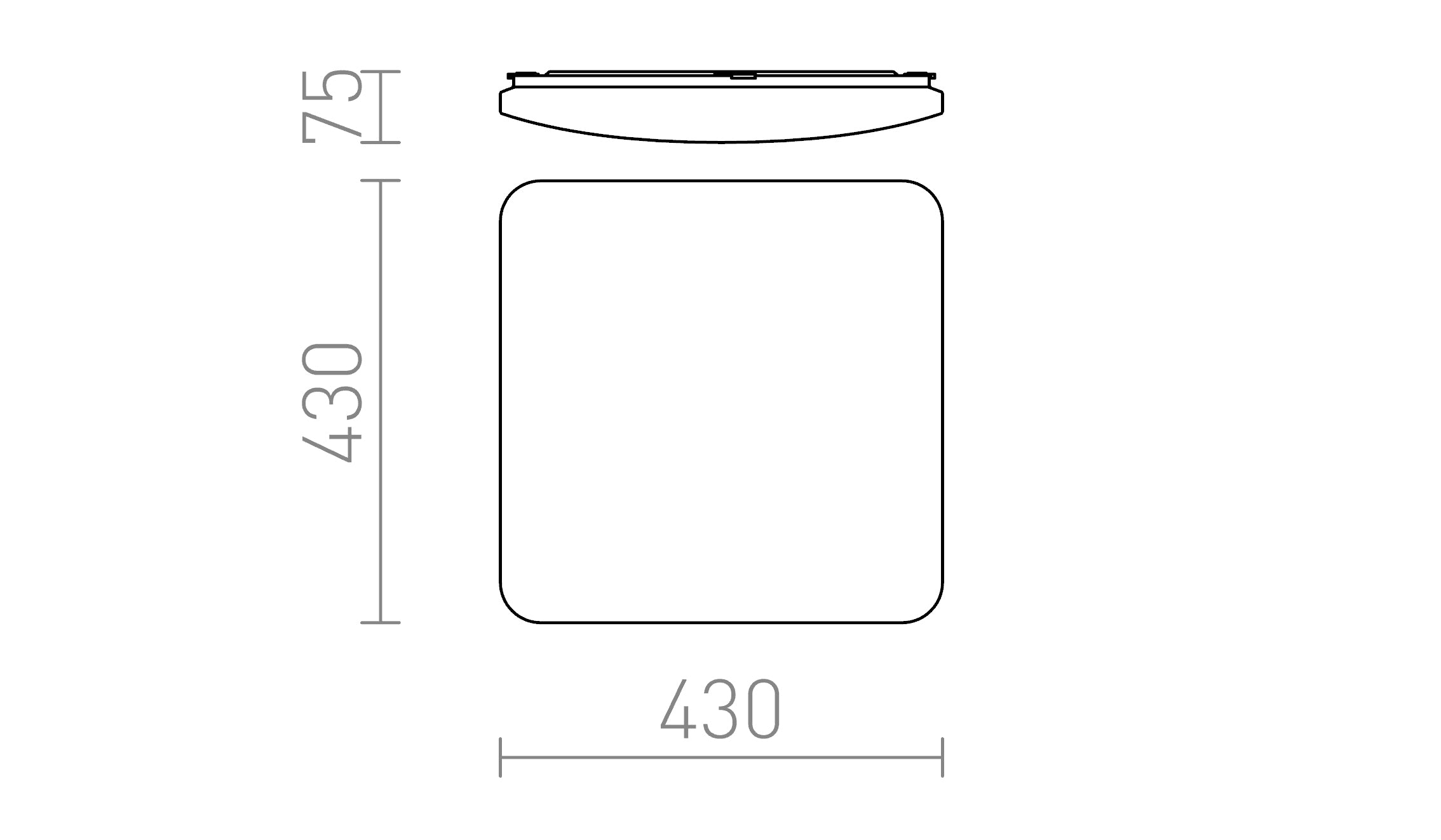 SEMPRE SQ 43 senzor de tavan lampă - Product sketch