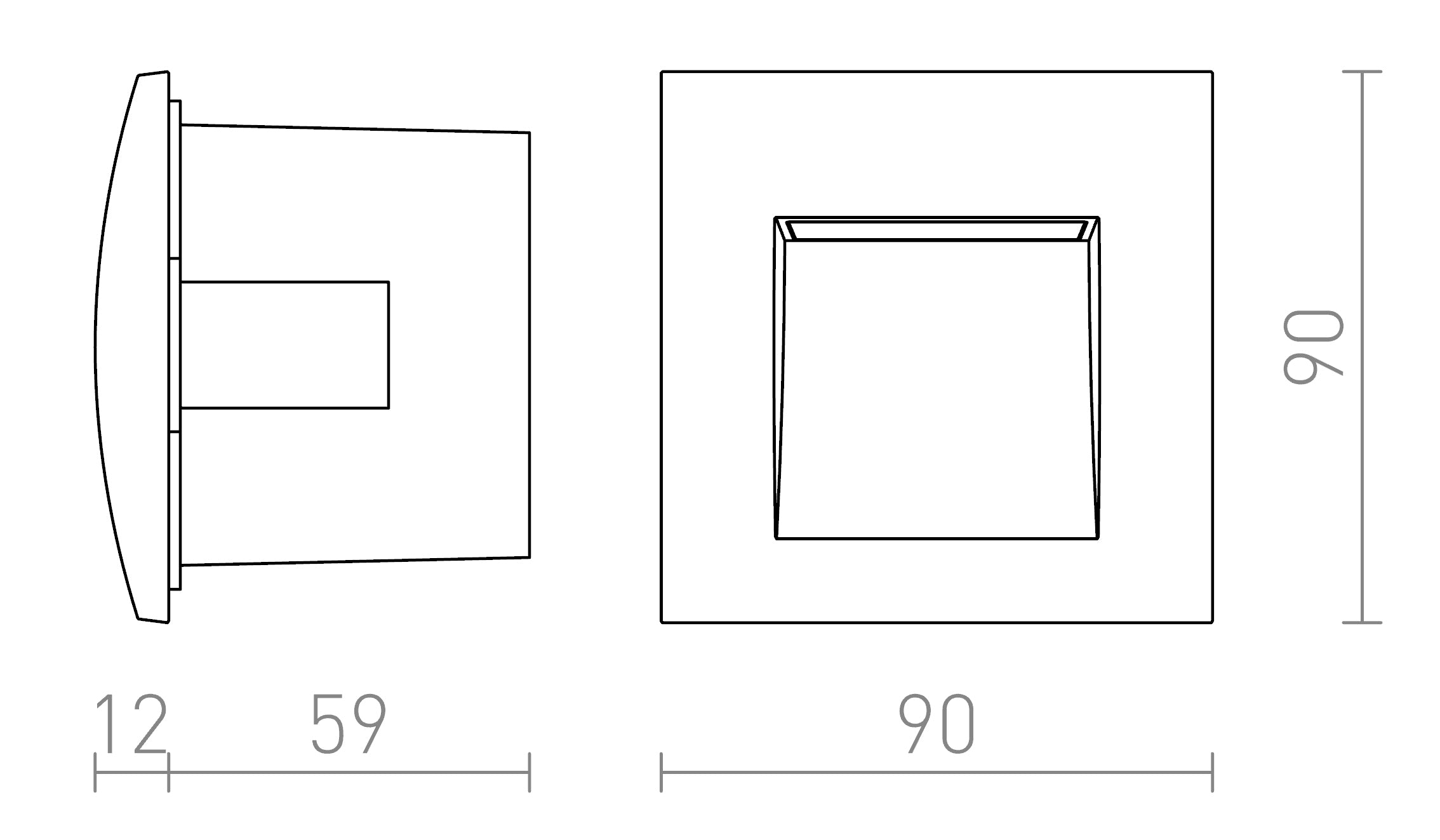 GORDIQ S embutida lâmpada - Product sketch