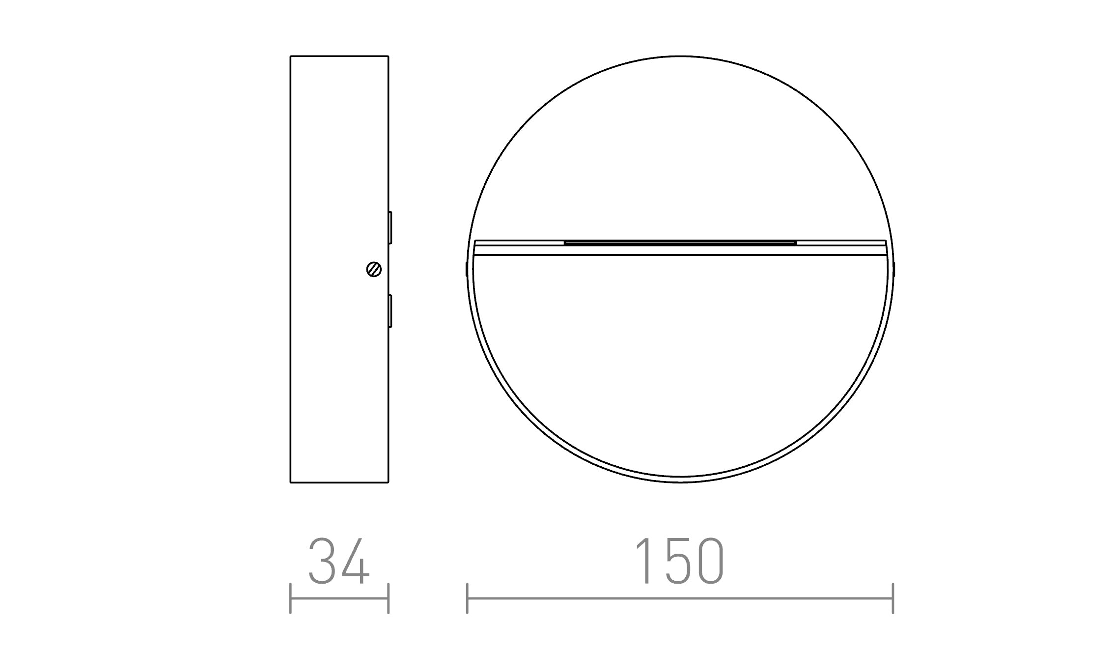 AQILA R Επιτοίχιος λαμπτήρας - Product sketch