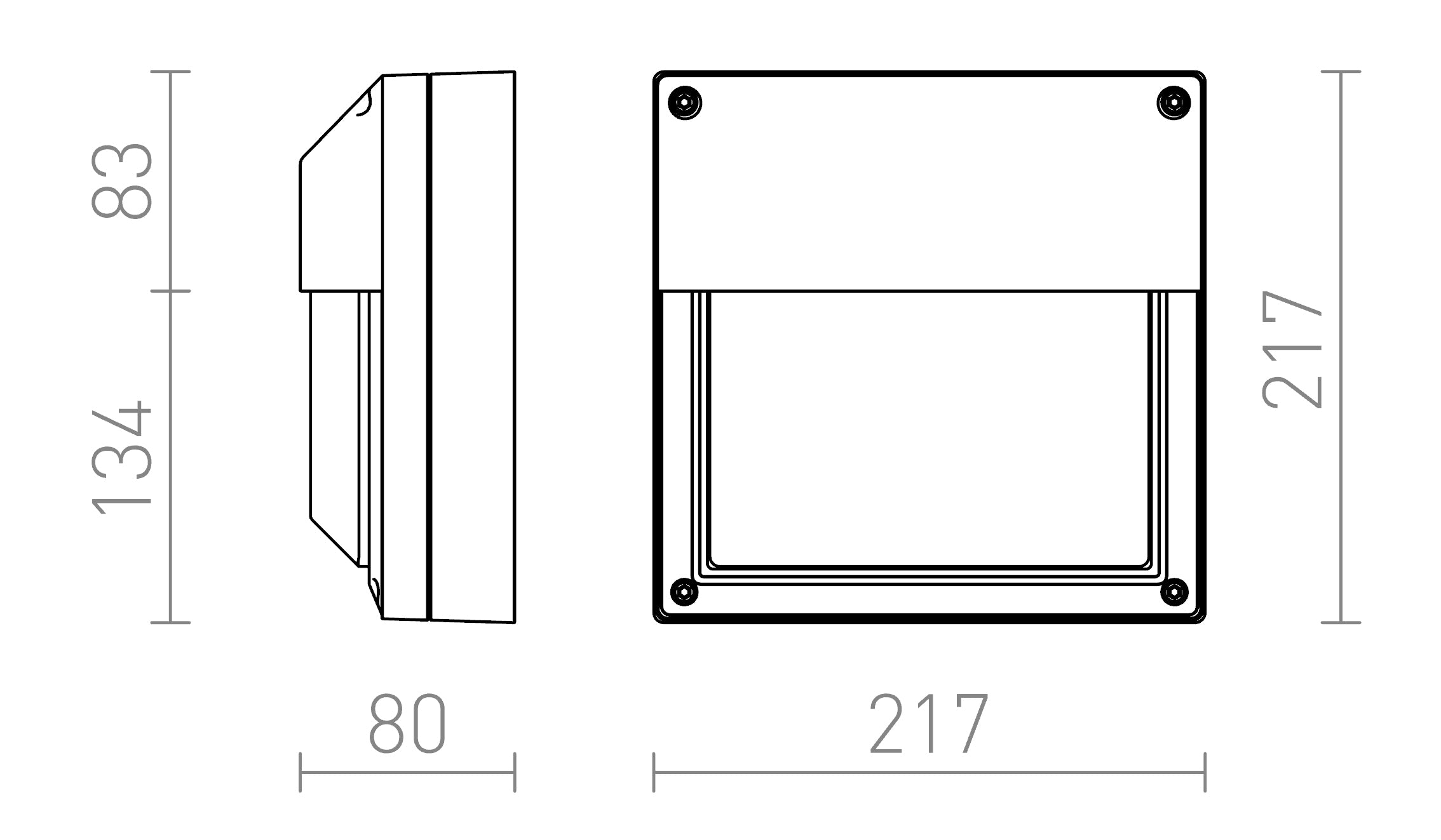 DELTA 215 de perete lampă - Product sketch