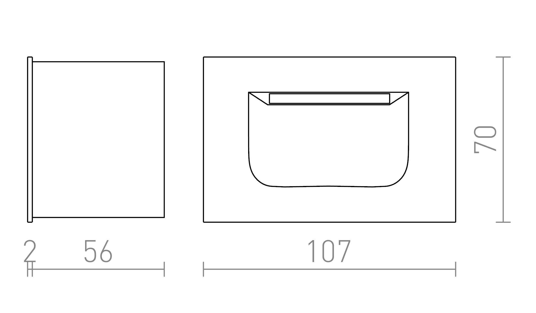PER infälld lampa - Product sketch