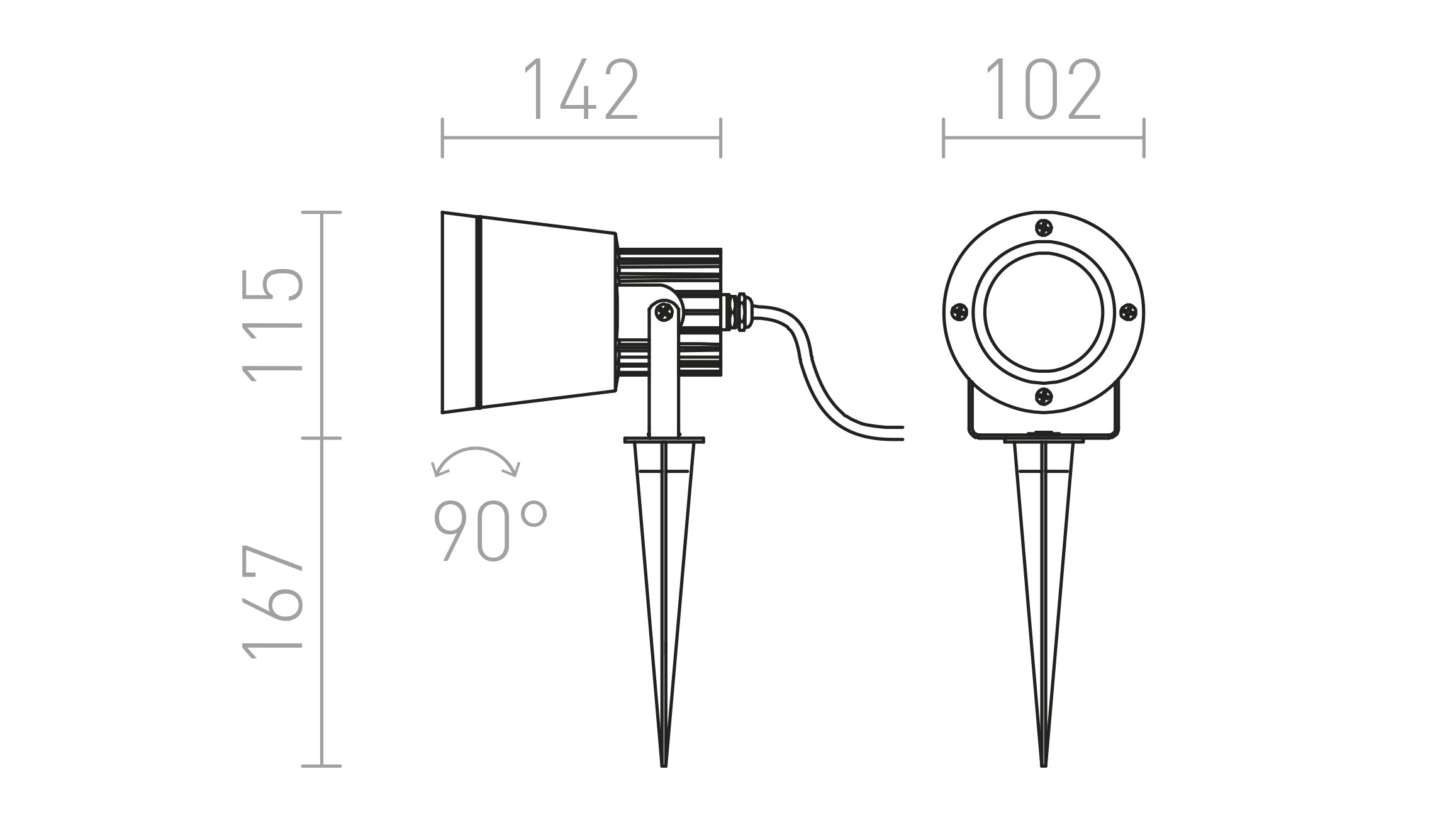 CORDOBA na bodci lampa - Product sketch