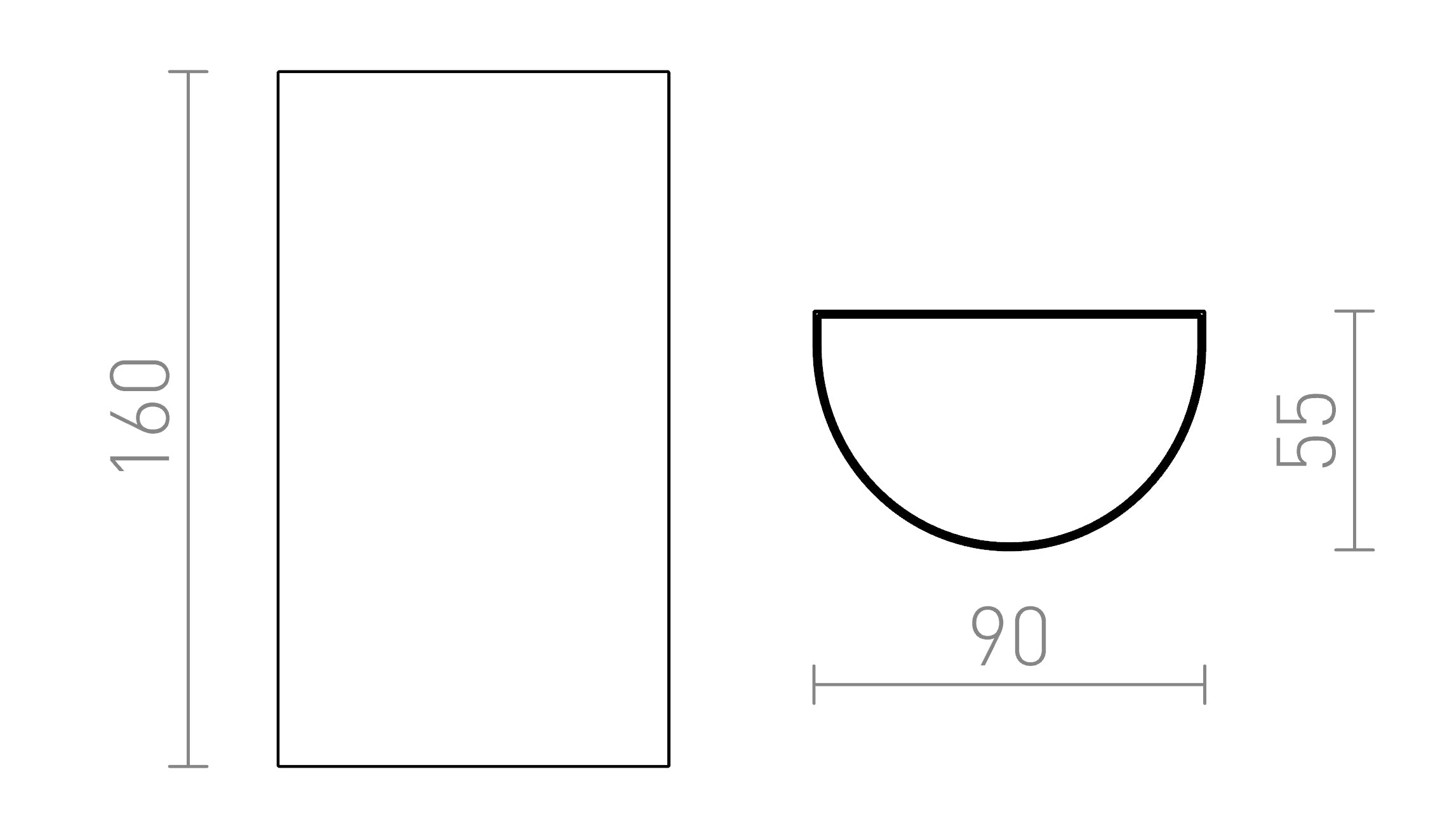 MIDZACK seinä lamppu - Product sketch