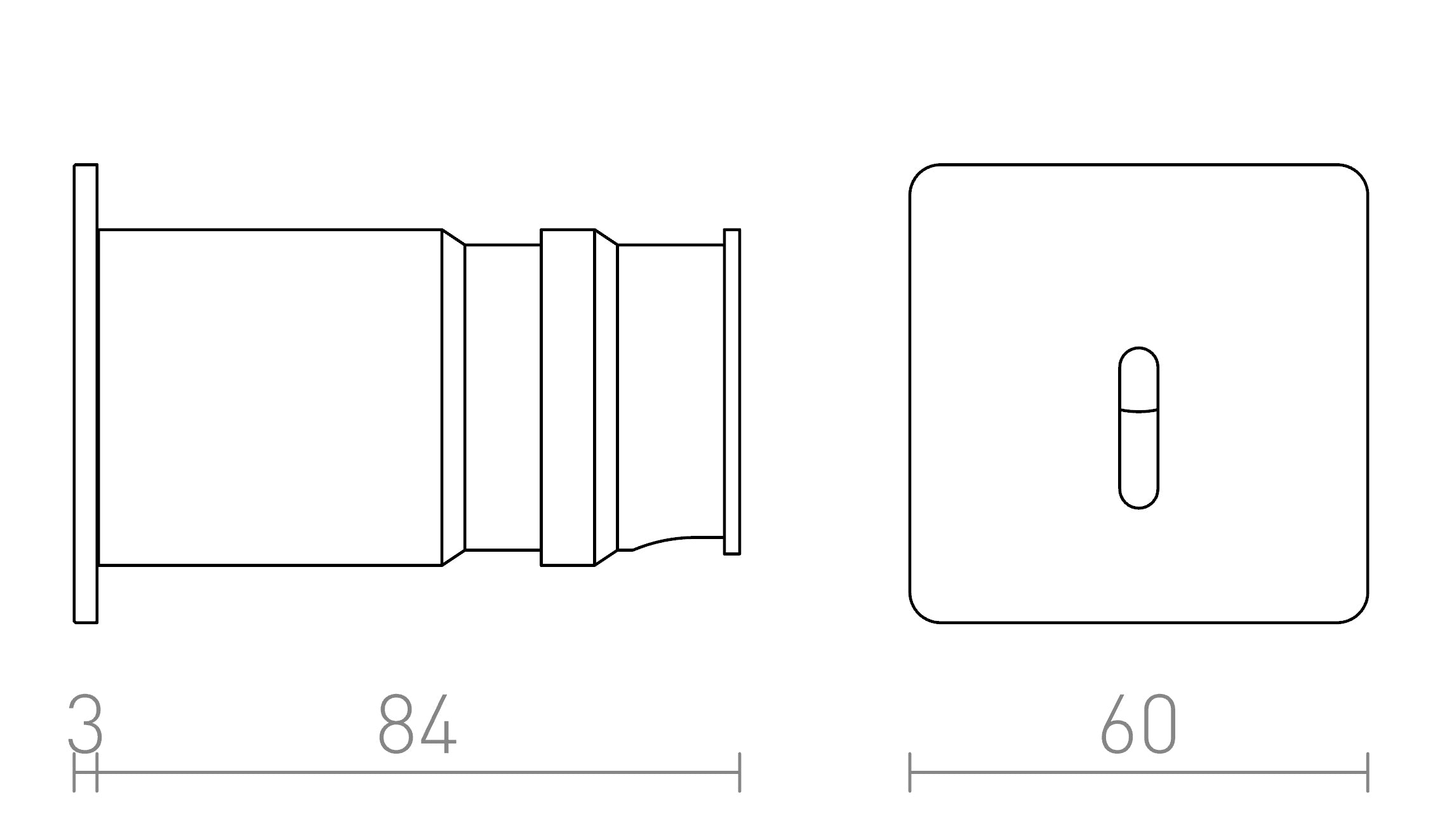 IRIA SQ Einbauleuchte lampe - Product sketch