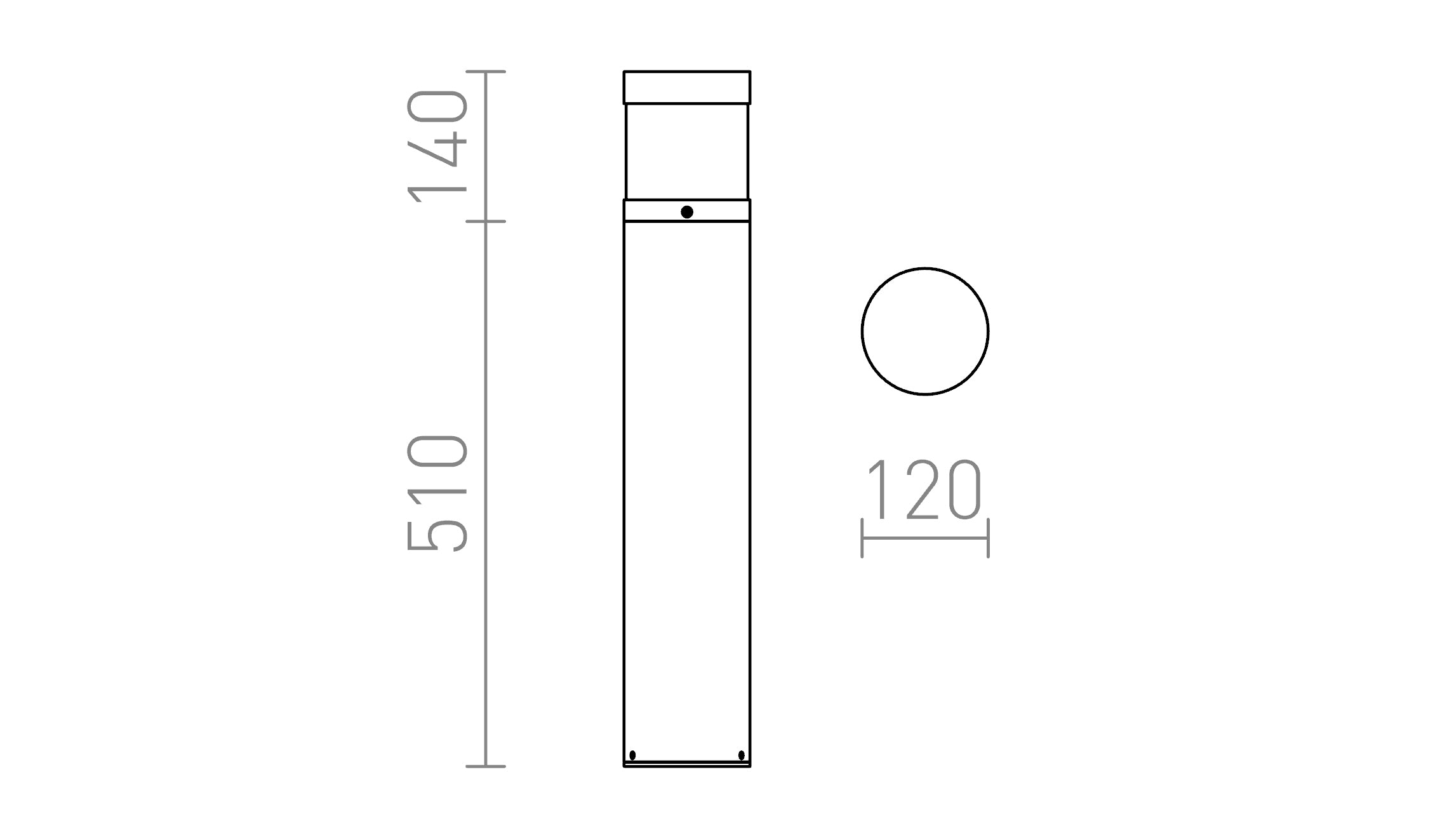 ABAX 65 paletto lampada - Product sketch