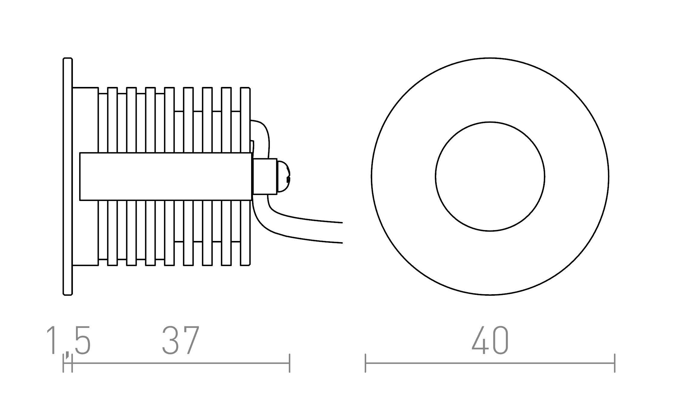RIO R inbouwlamp lamp - Product sketch