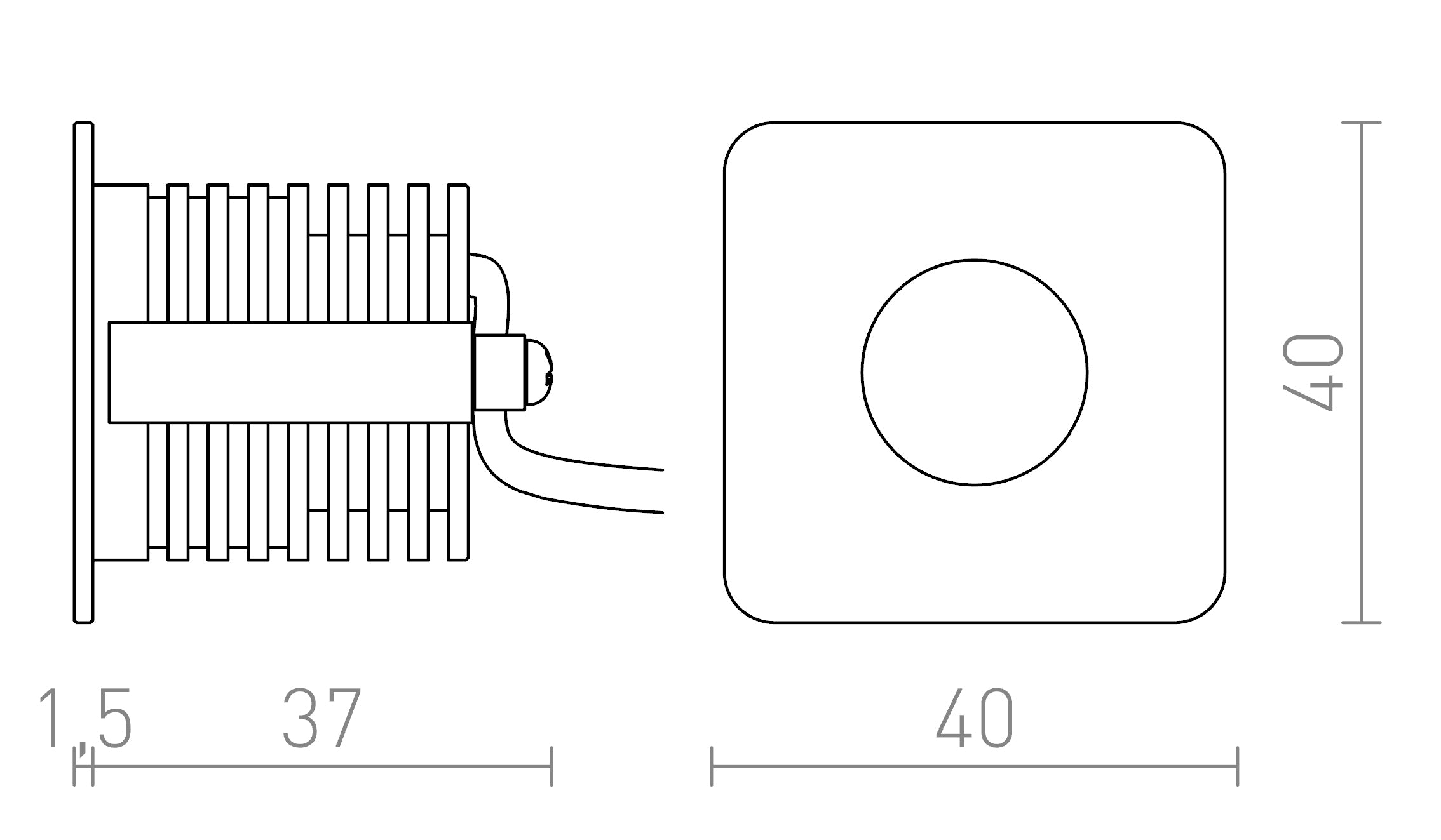RIO SQ vgradna lampa - Product sketch