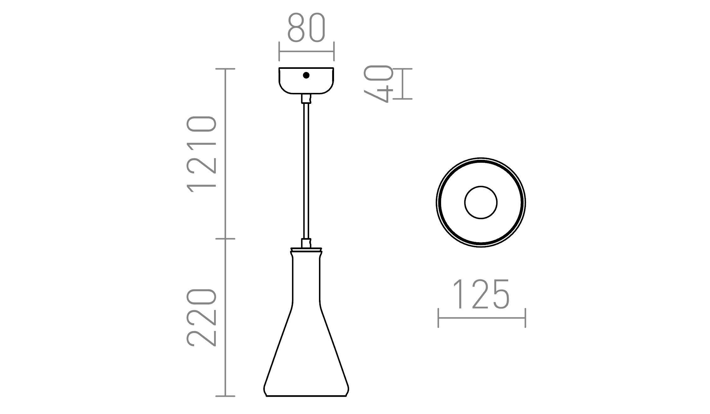 PULIRE CON suspendat lampă - Product sketch