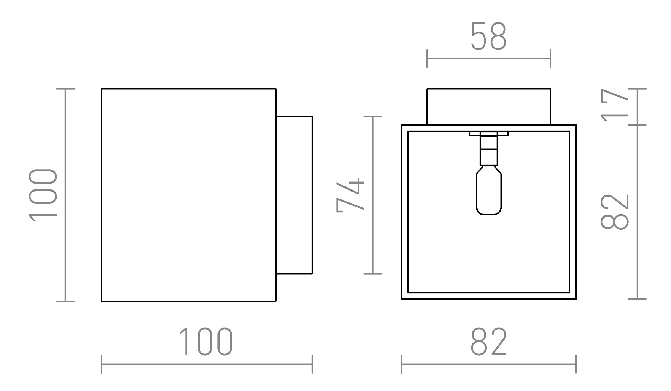 TRIP SQ Επιτοίχιος λαμπτήρας - Product sketch