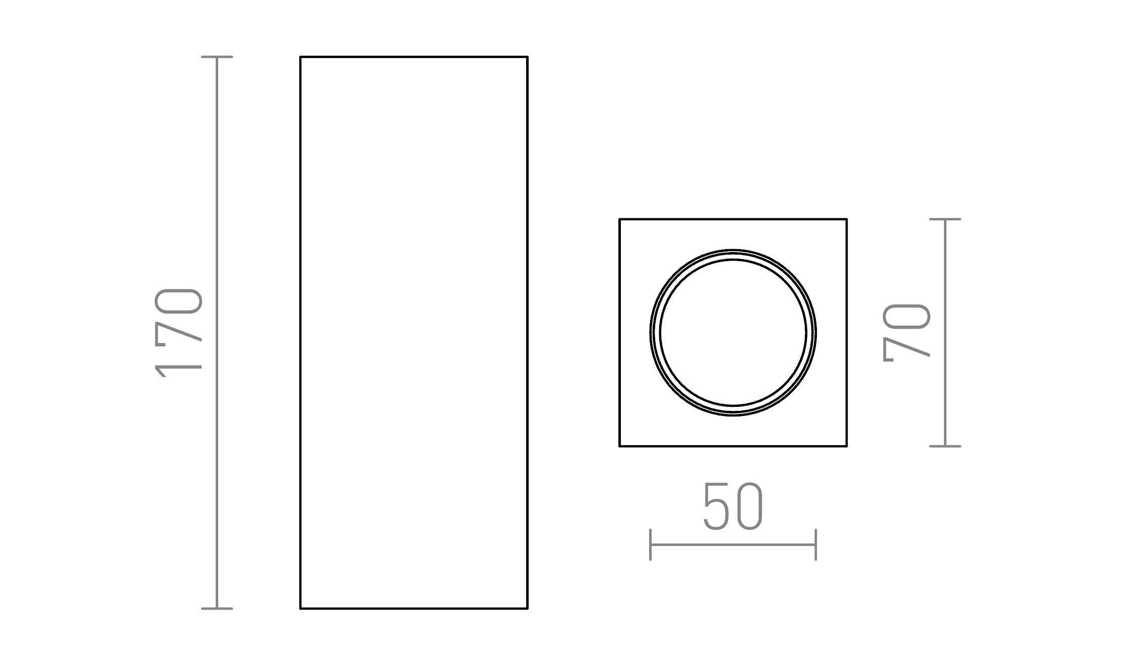 JACK SQ S 17 stropna lampa - Product sketch