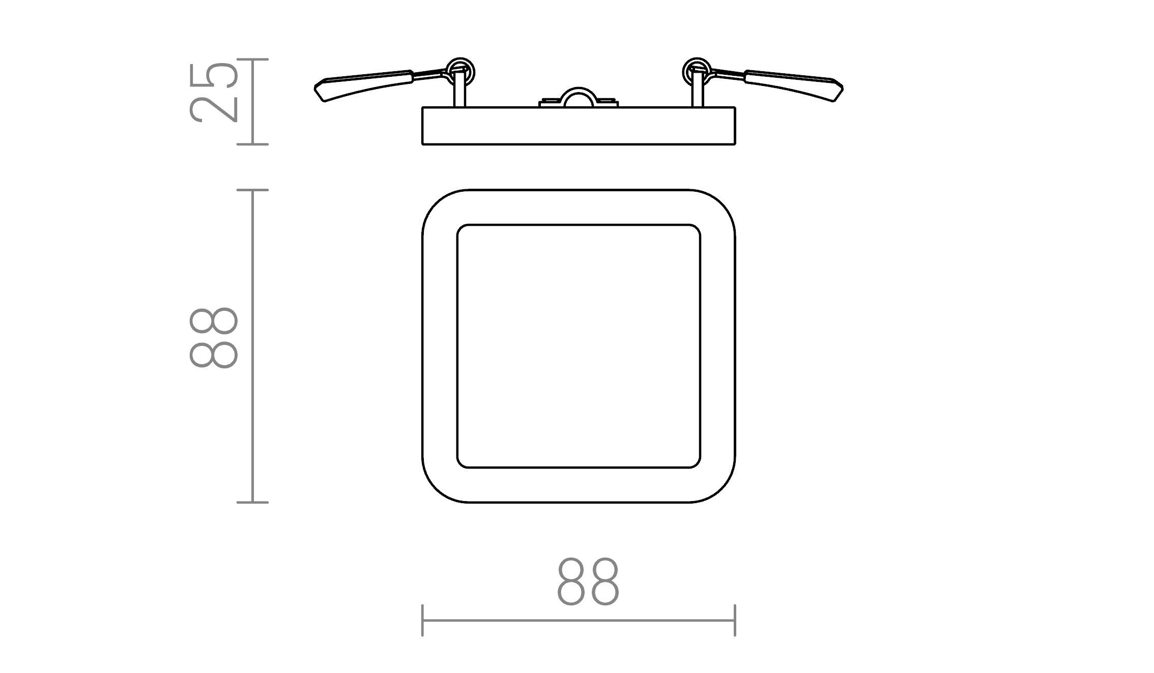 HUE SQ 9 zápustná lampa - Product sketch
