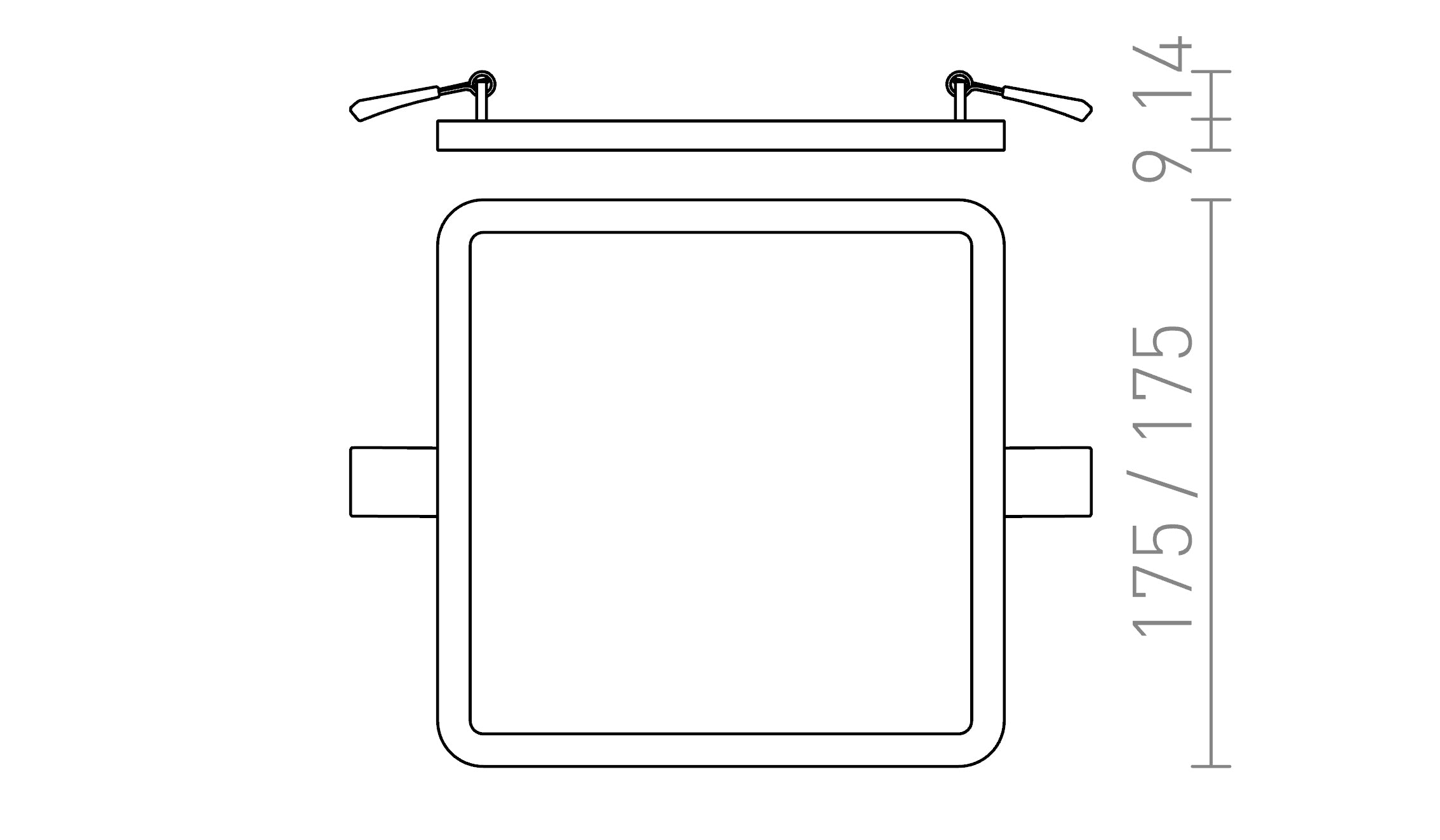 HUE SQ 17 încastrat lampă - Product sketch