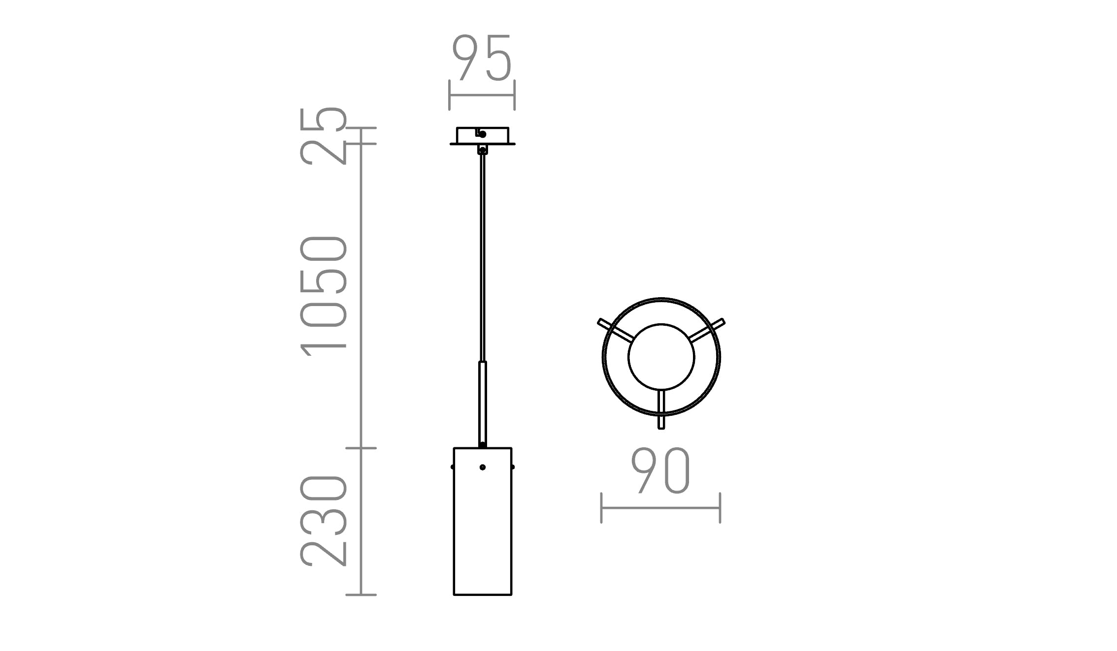 SANSSOUCI I hanglamp lamp - Product sketch
