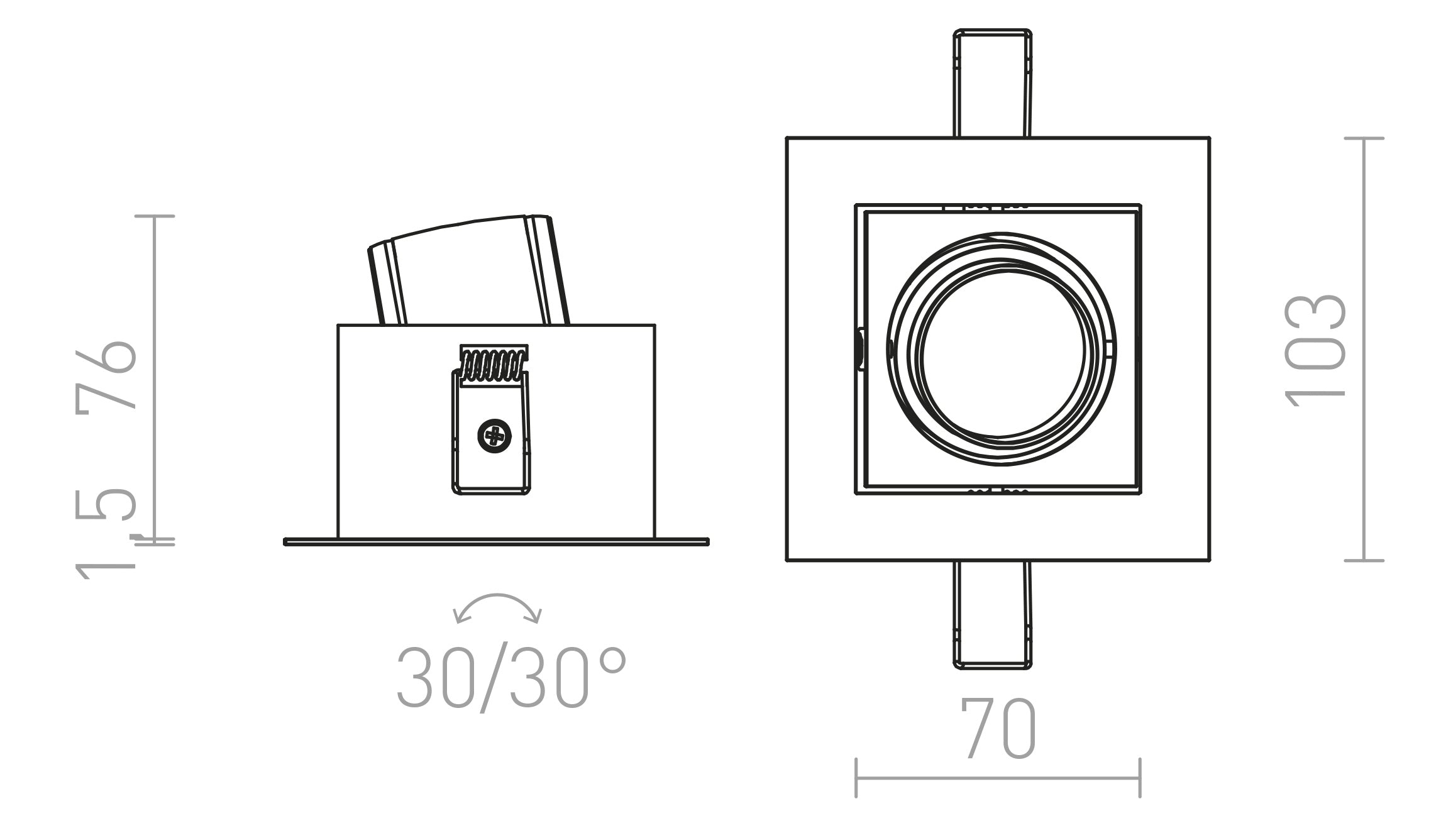 BONDY I empotrada lámpara - Product sketch